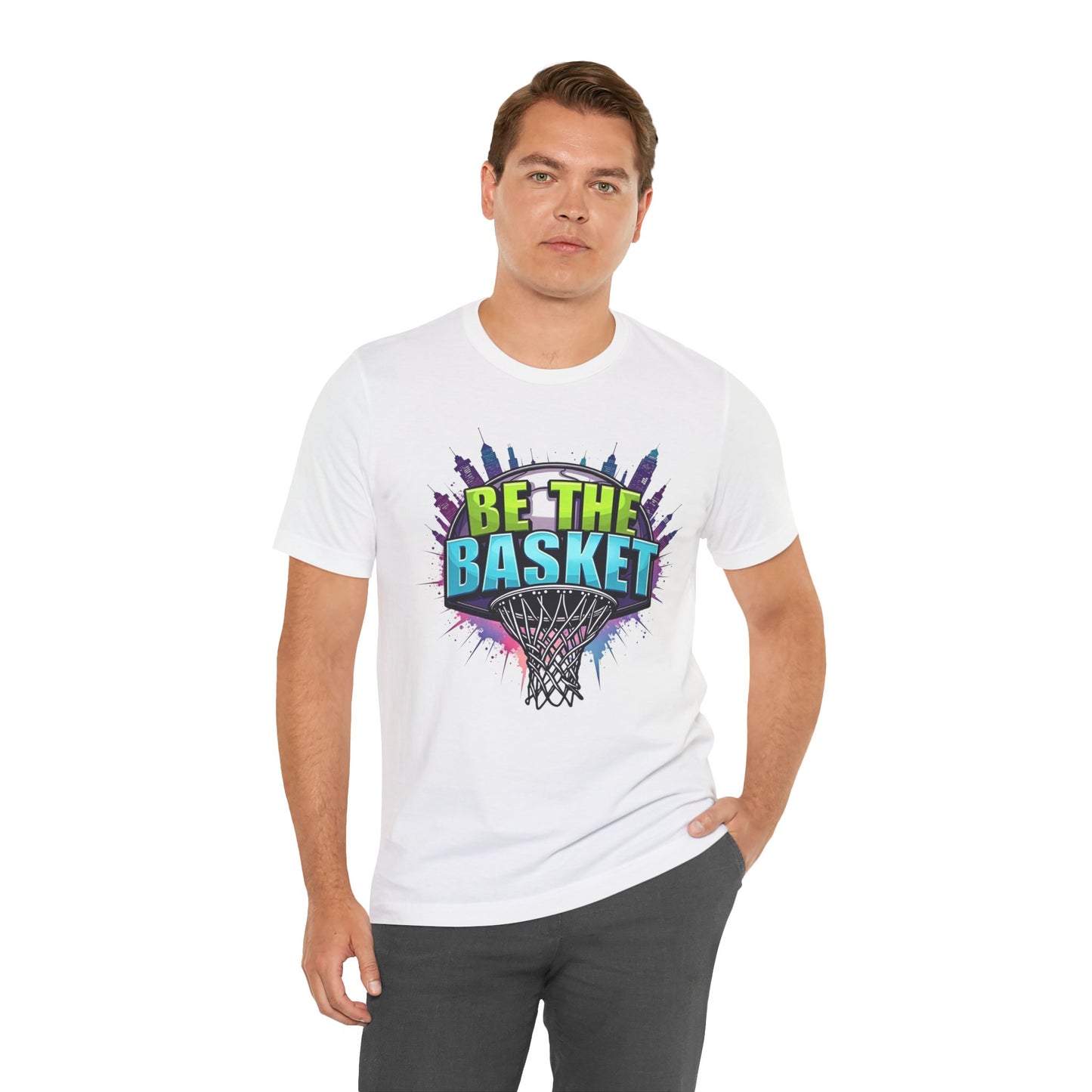 BE THE BASKET Skyline 3 Basketball Unisex T-Shirt, Basketball Shirt