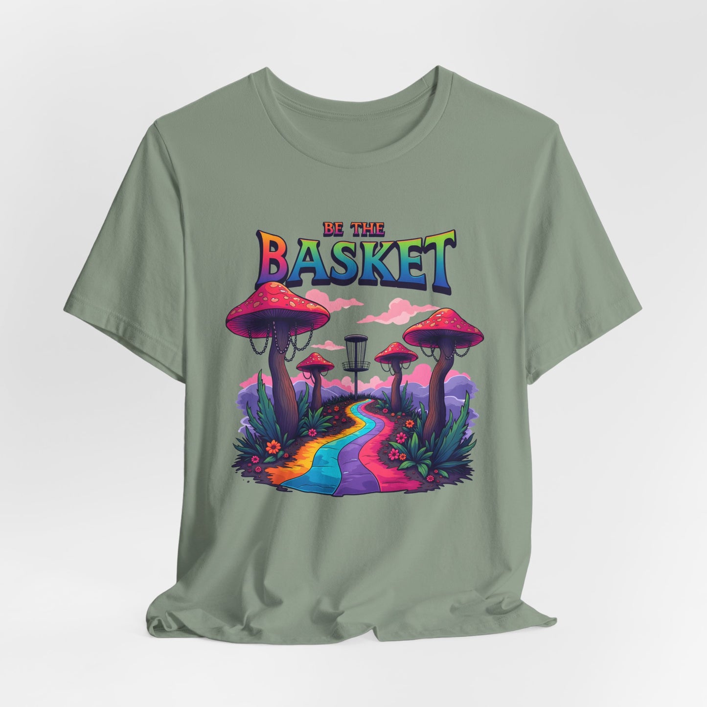 BE THE BASKET Disc Golf Mushroom 2 Unisex T-Shirt, Disc Golf Shirt