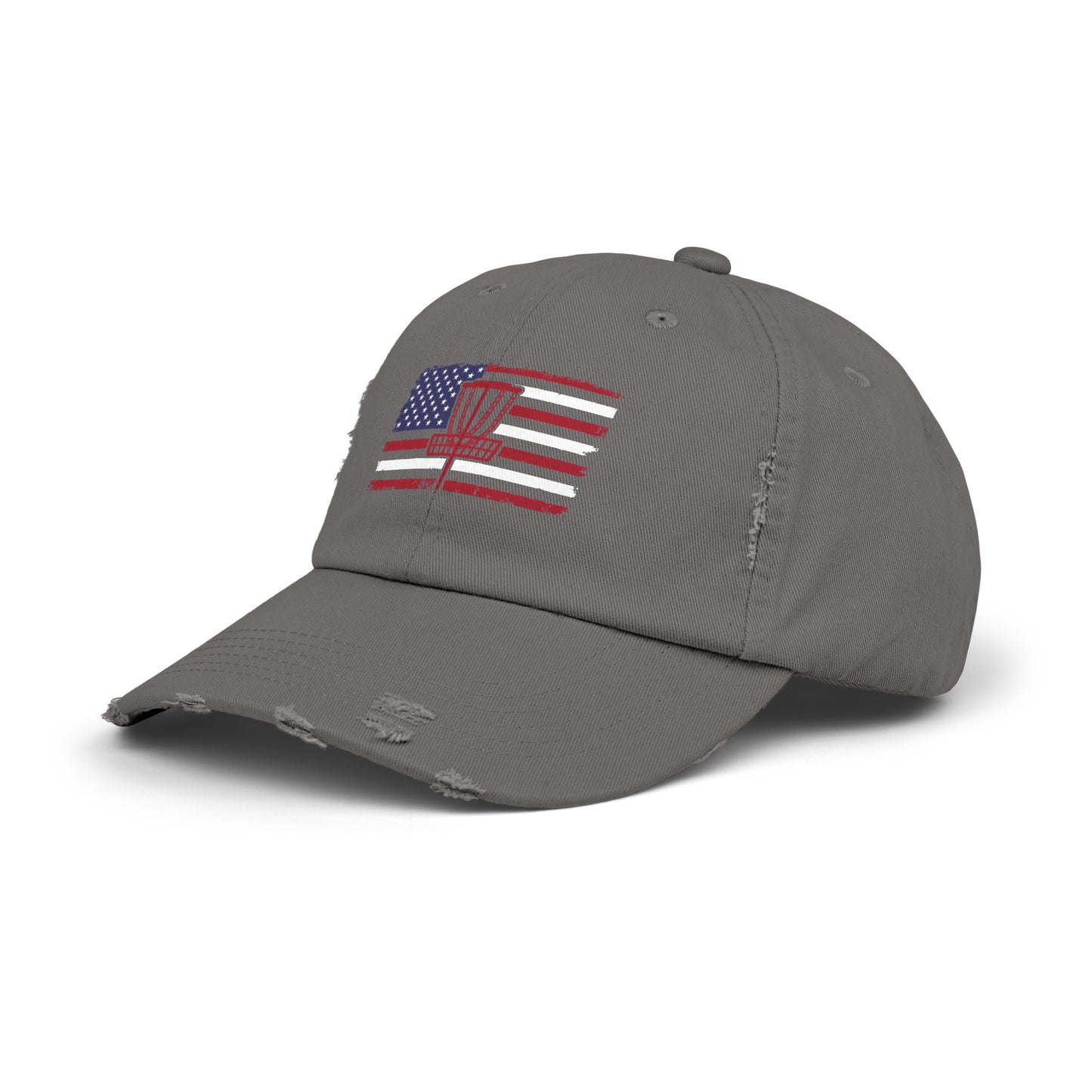 Patriotic America and Disc Golf Distressed Cap, Unisex Baseball Hat,