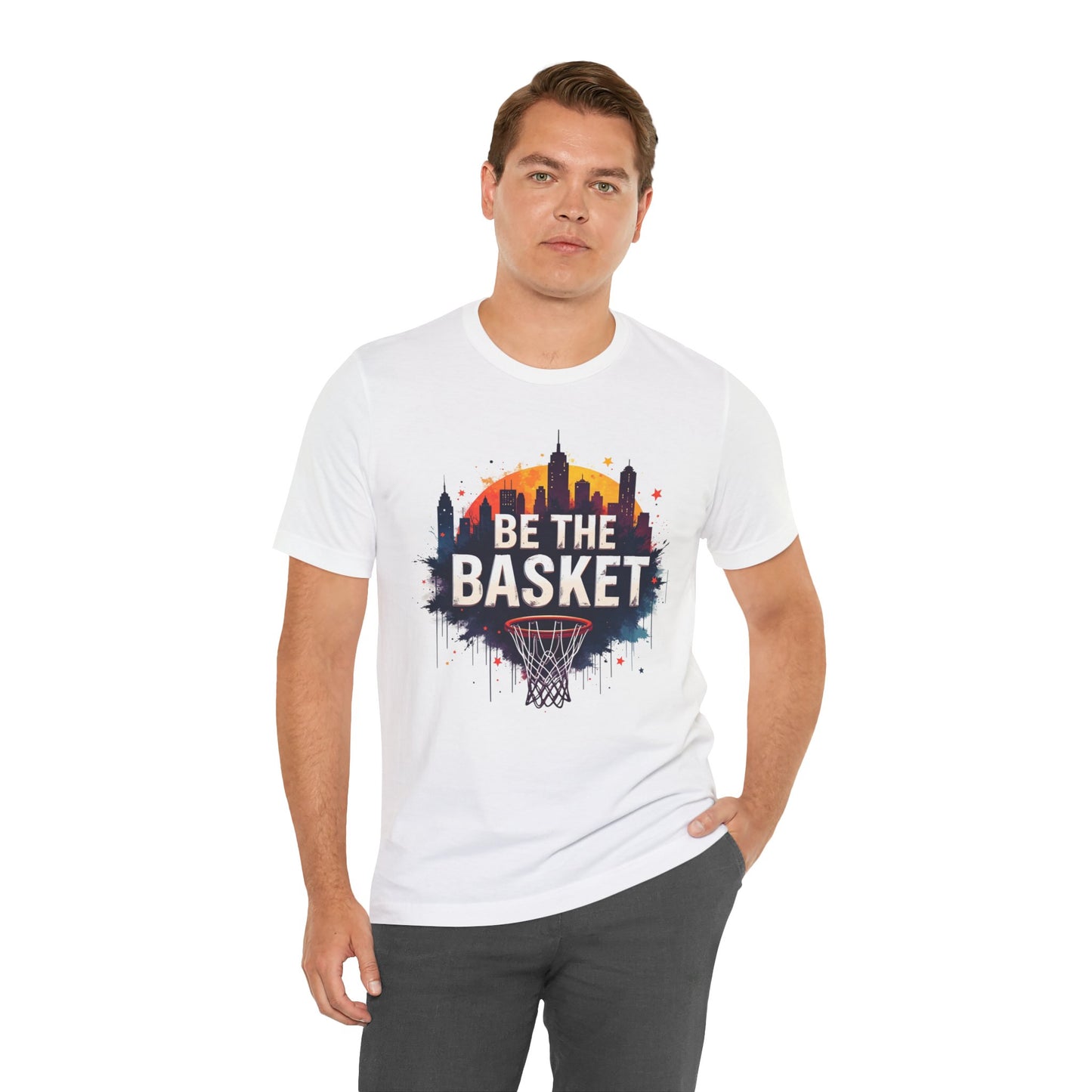 BE THE BASKET Skyline 2 Basketball Unisex T-Shirt, Basketball Shirt
