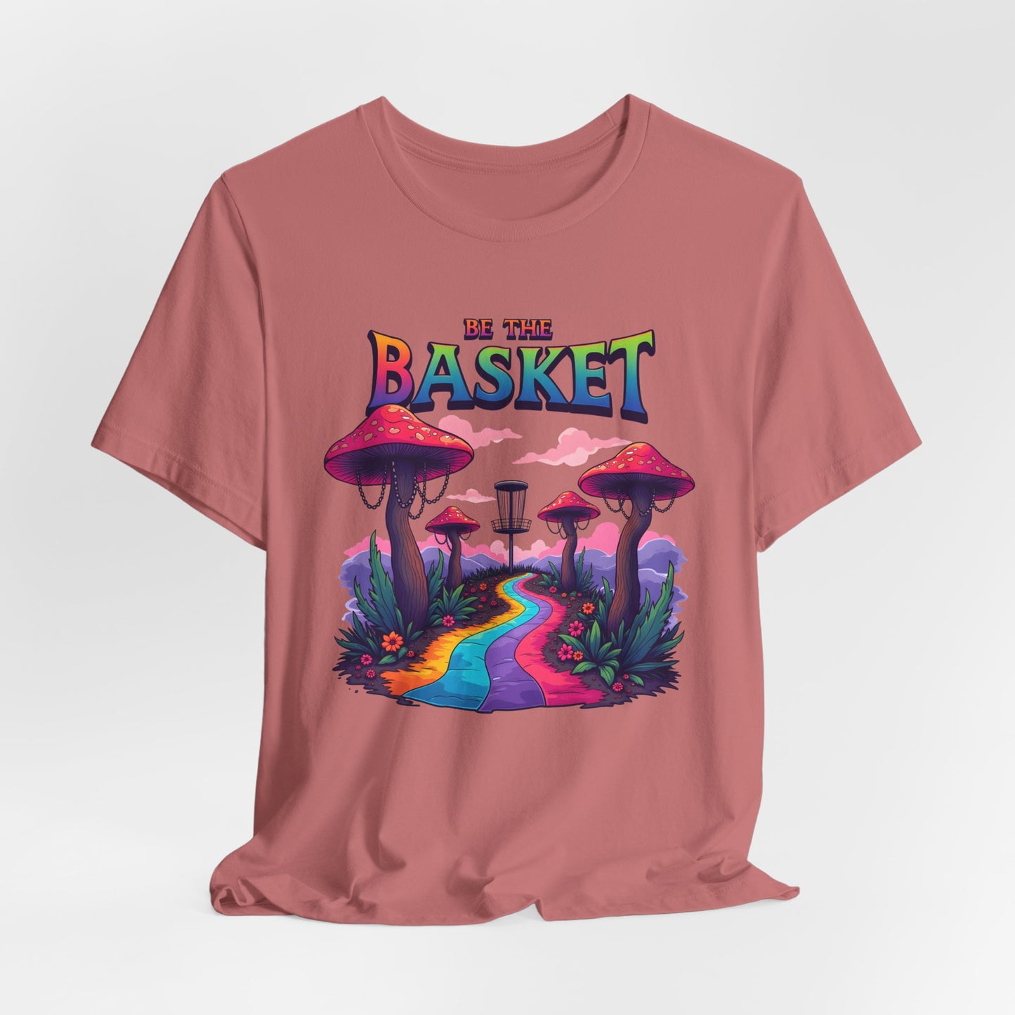 BE THE BASKET Disc Golf Mushroom 2 Unisex T-Shirt, Disc Golf Shirt