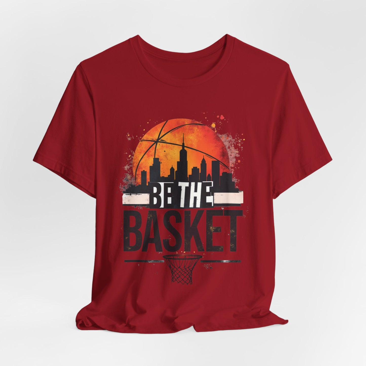 BE THE BASKET Basketball Skyline Sunset 4, Basketball Unisex T-Shirt