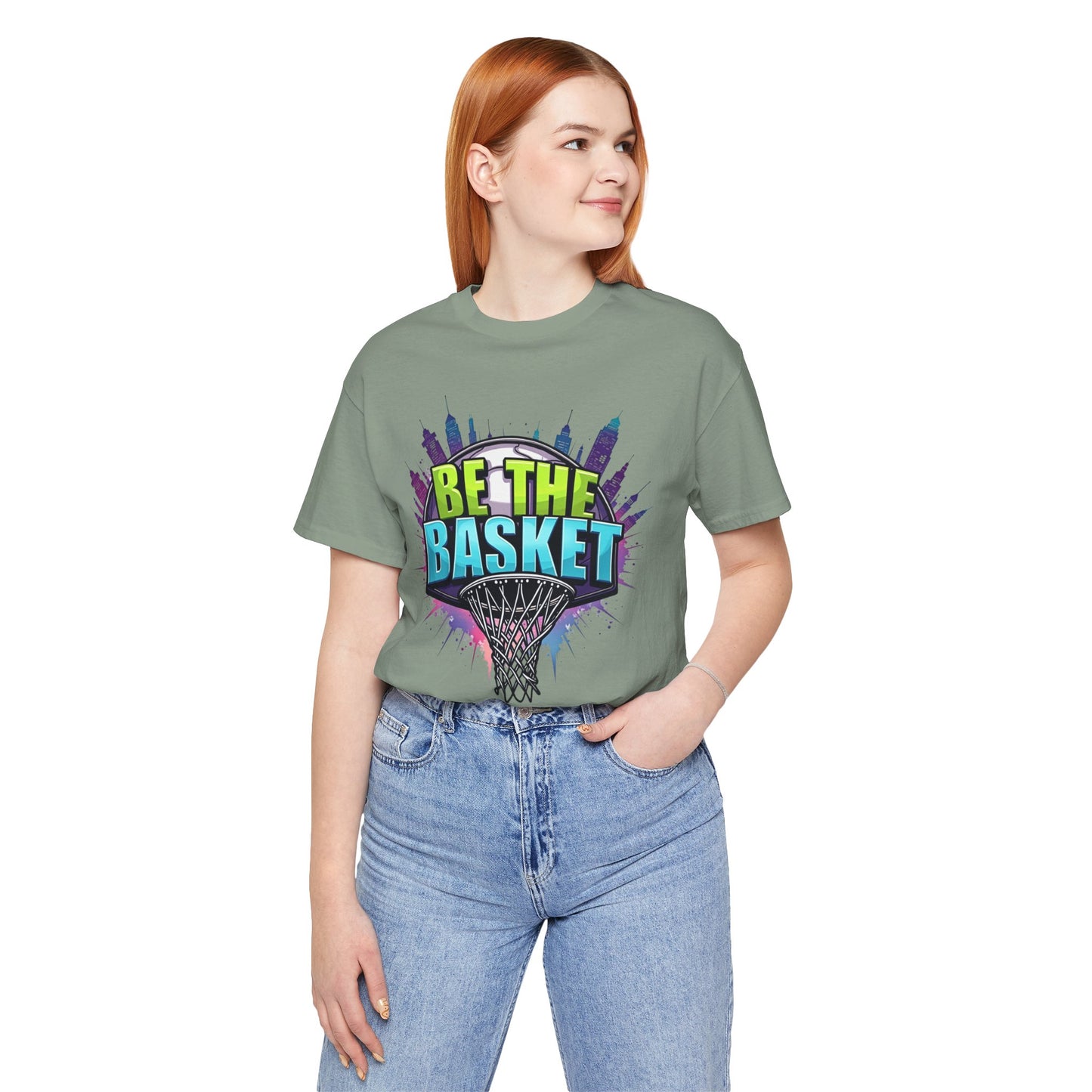 BE THE BASKET Skyline 3 Basketball Unisex T-Shirt, Basketball Shirt