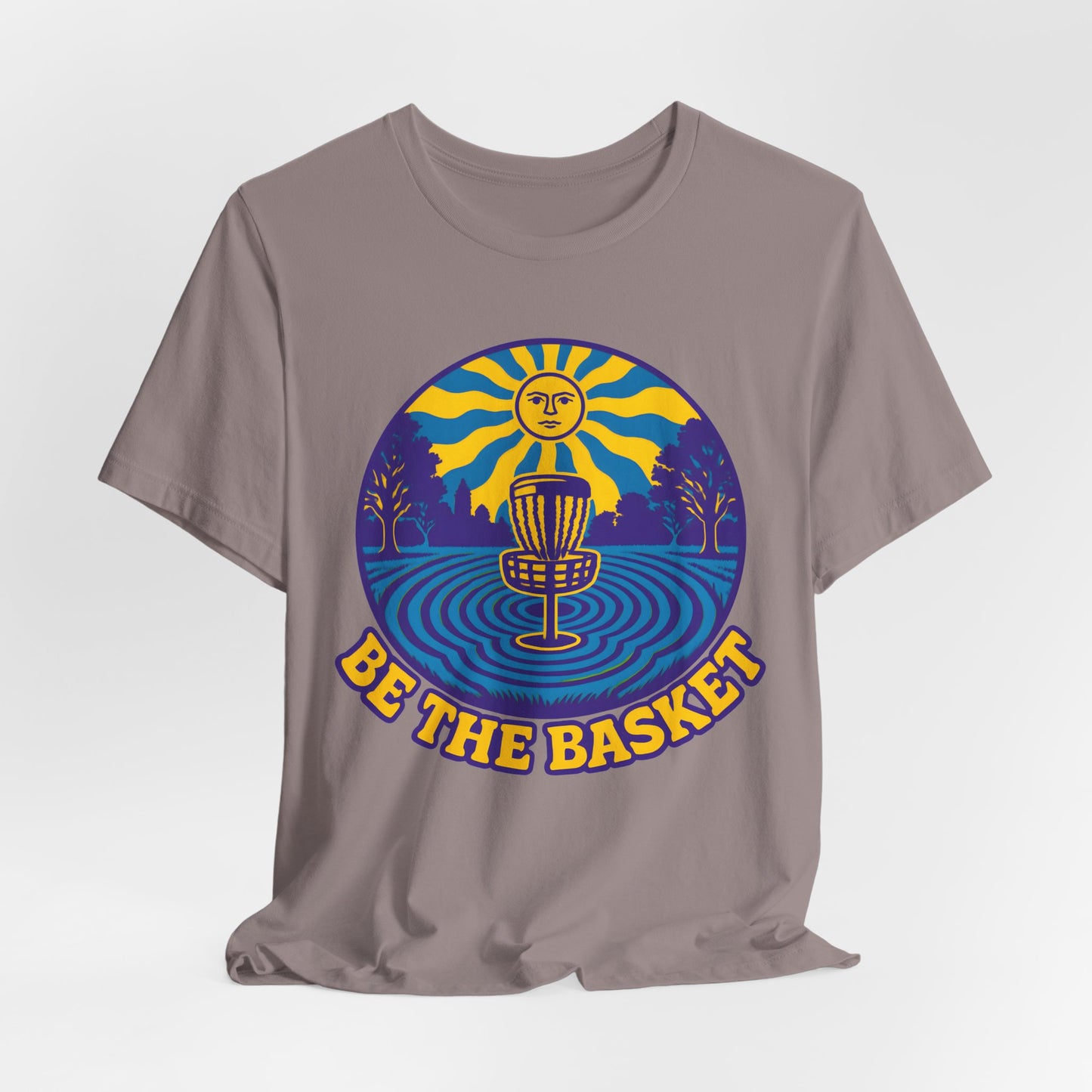 BE THE BASKET Disc Golf Basket Groovy Sun, Disc Golf Unisex T-Shirt