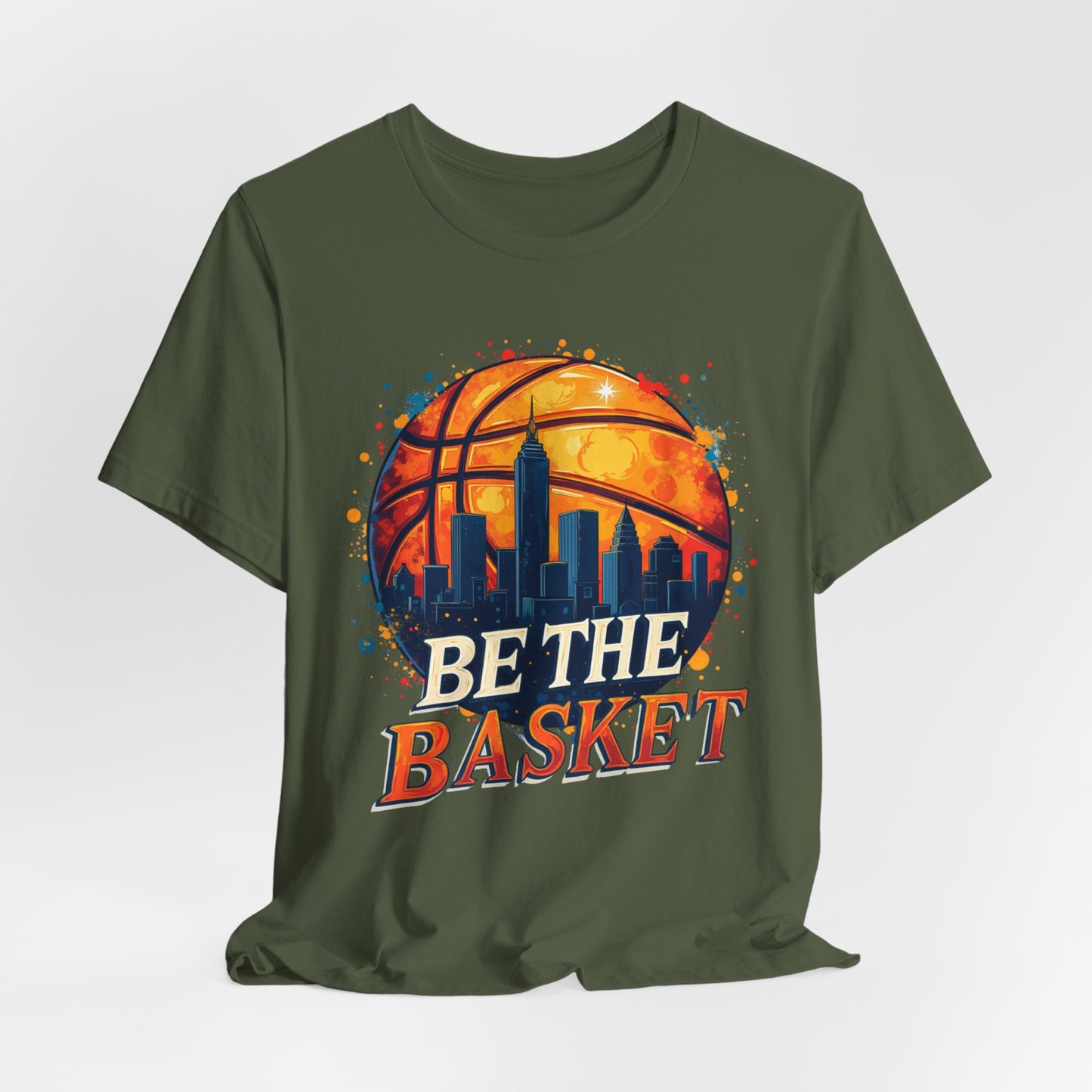 BE THE BASKET Basketball Ball Skyline 2, Basketball Unisex T-Shirt