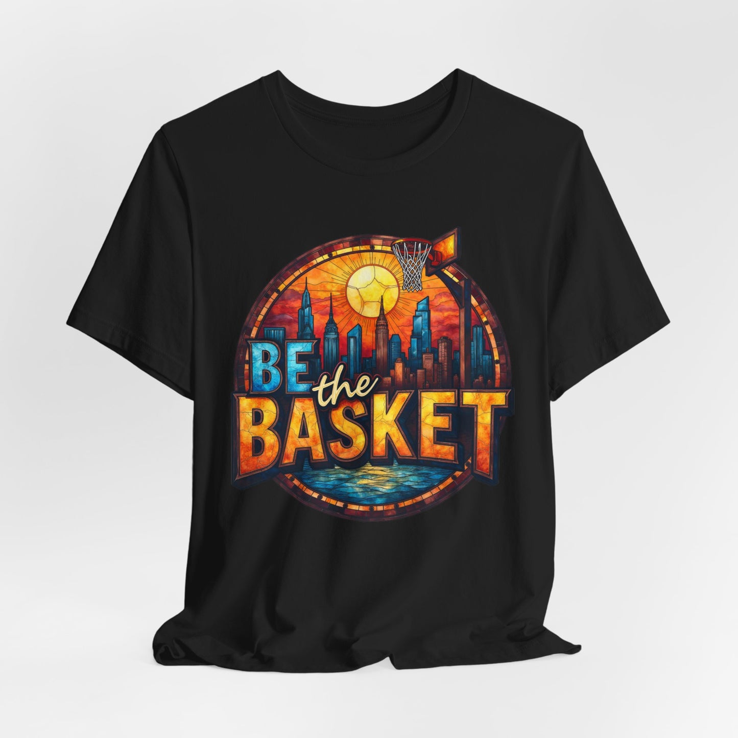 BE THE BASKET Basketball Goal Skyline Glass 1 , Basketball Unisex T-Shirt