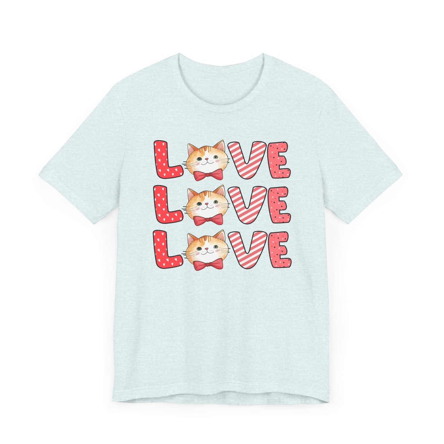 Cute Cat Love Unisex T-Shirt, Love Love Love cat design