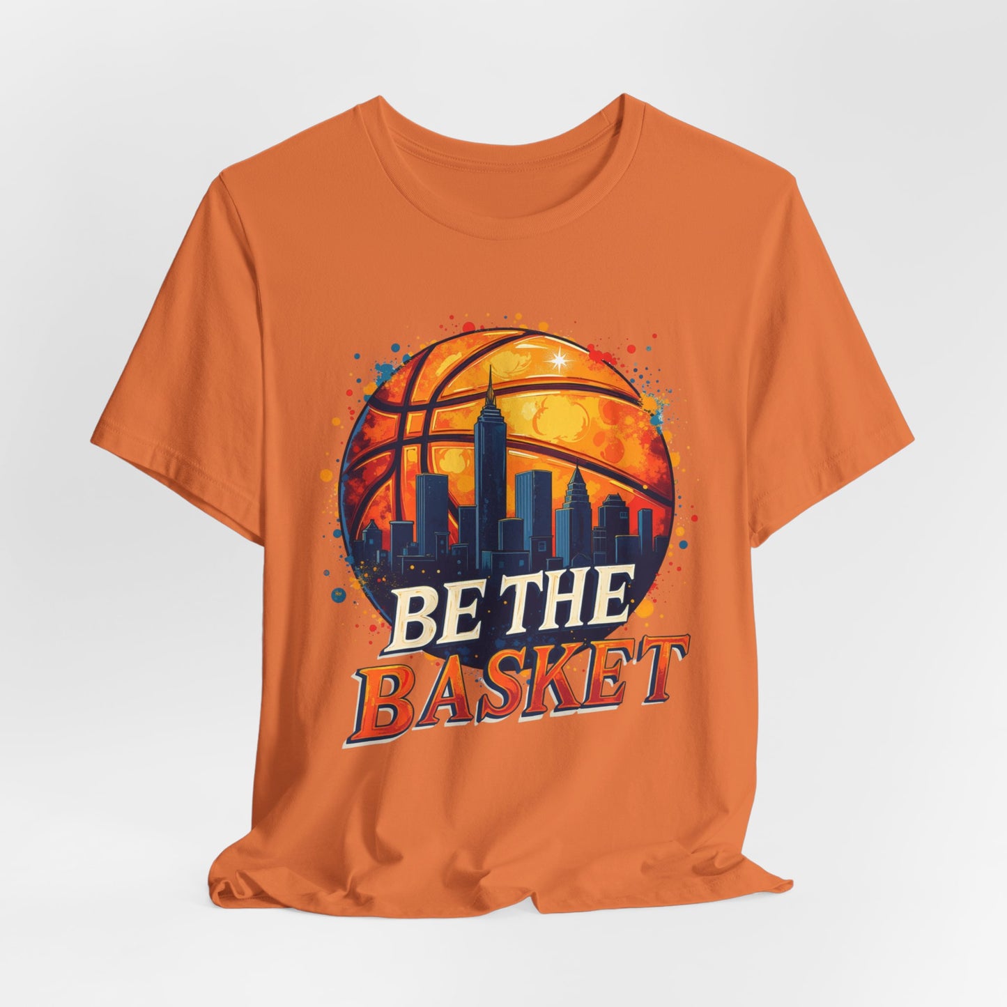 BE THE BASKET Basketball Ball Skyline 2, Basketball Unisex T-Shirt