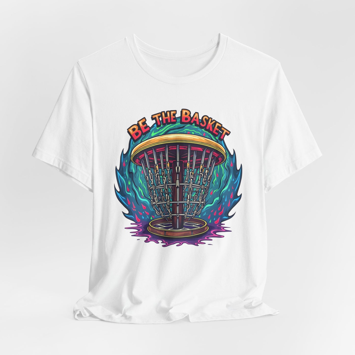 BE THE BASKET Psychedelic Design 1, Unisex T-Shirt, Disc Golf Shirt