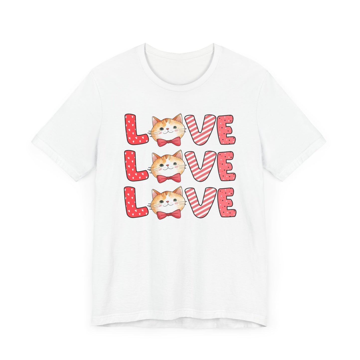 Cute Cat Love Unisex T-Shirt, Love Love Love cat design