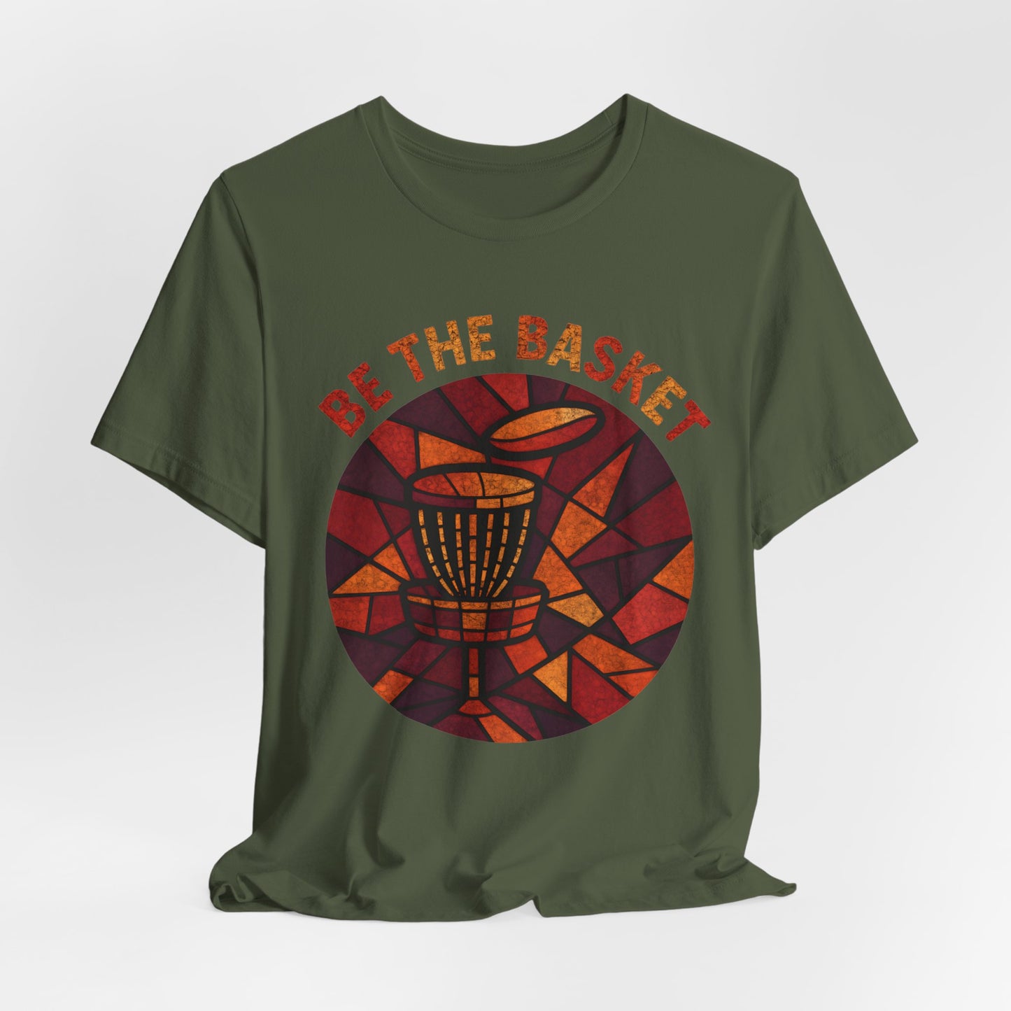 BE THE BASKET Disc Golf Basket Round Glass, Disc Golf Unisex T-Shirt
