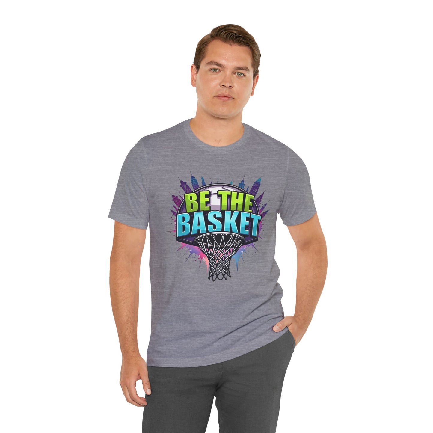 BE THE BASKET Skyline 3 Basketball Unisex T-Shirt, Basketball Shirt