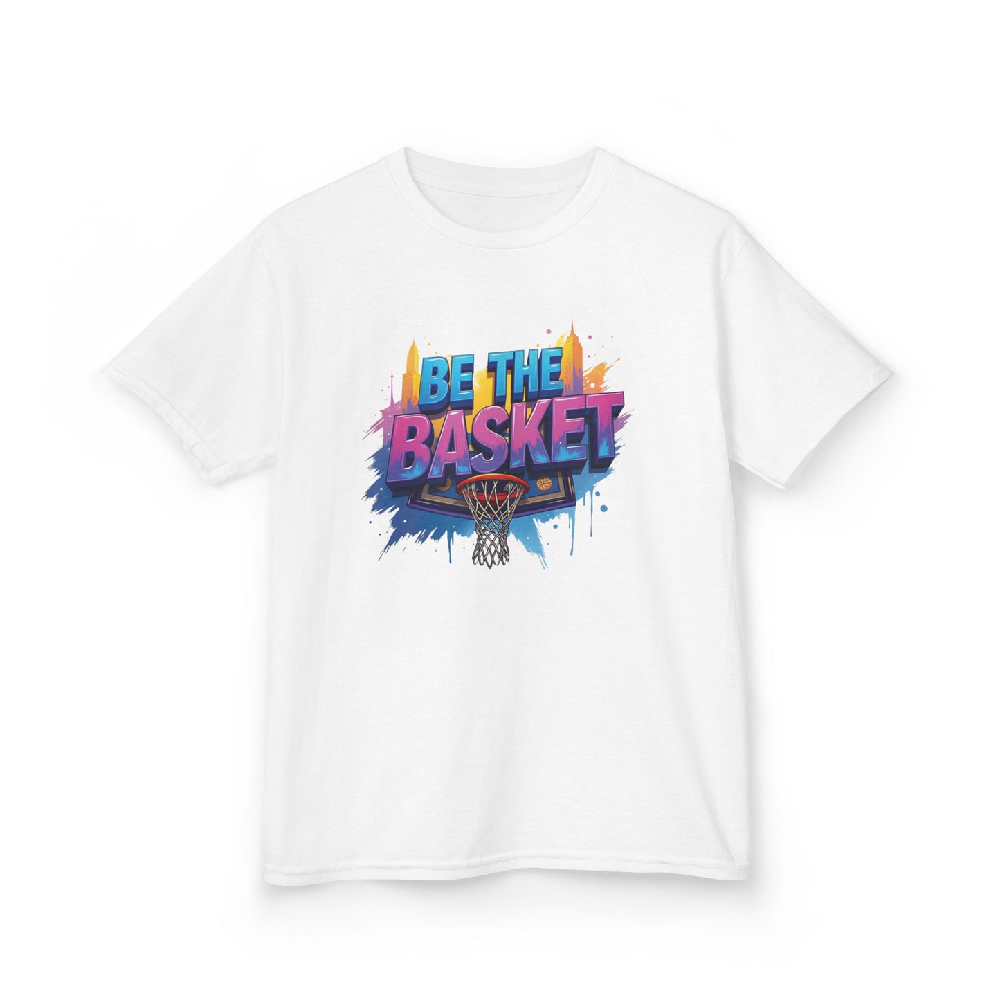 BE THE BASKET Kid's Disc Golf Cityscape 3 Design, Unisex Disc Golf T-Shirt