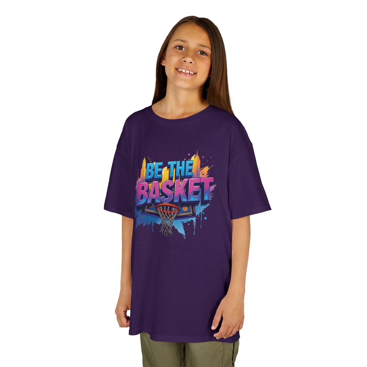 BE THE BASKET Kid's Disc Golf Cityscape 3 Design, Unisex Disc Golf T-Shirt
