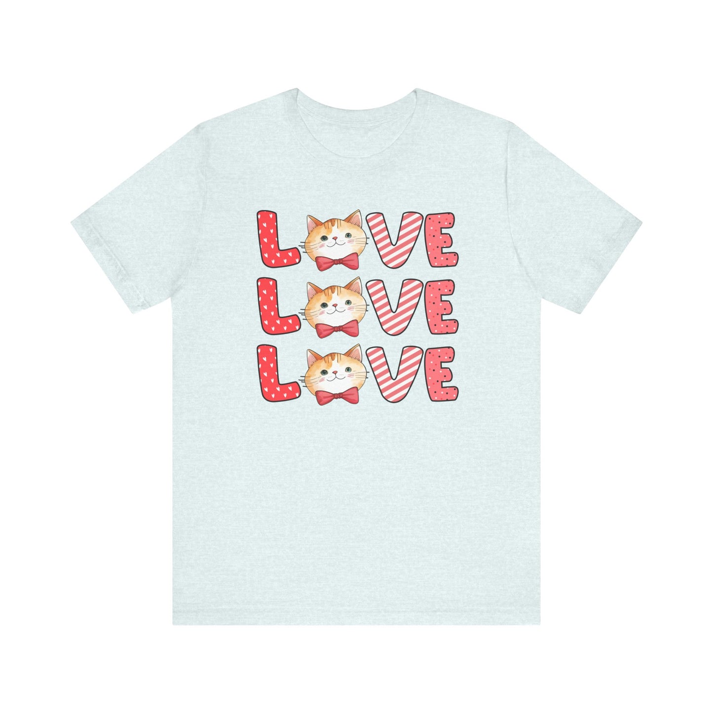 Cute Cat Love Unisex T-Shirt, Love Love Love cat design