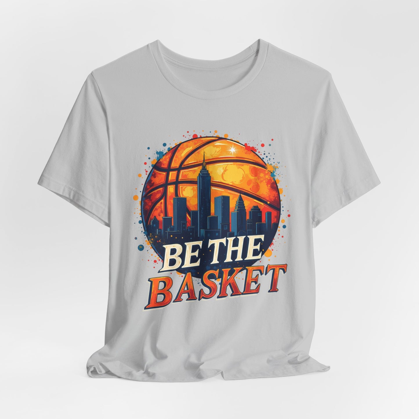 BE THE BASKET Basketball Ball Skyline 2, Basketball Unisex T-Shirt