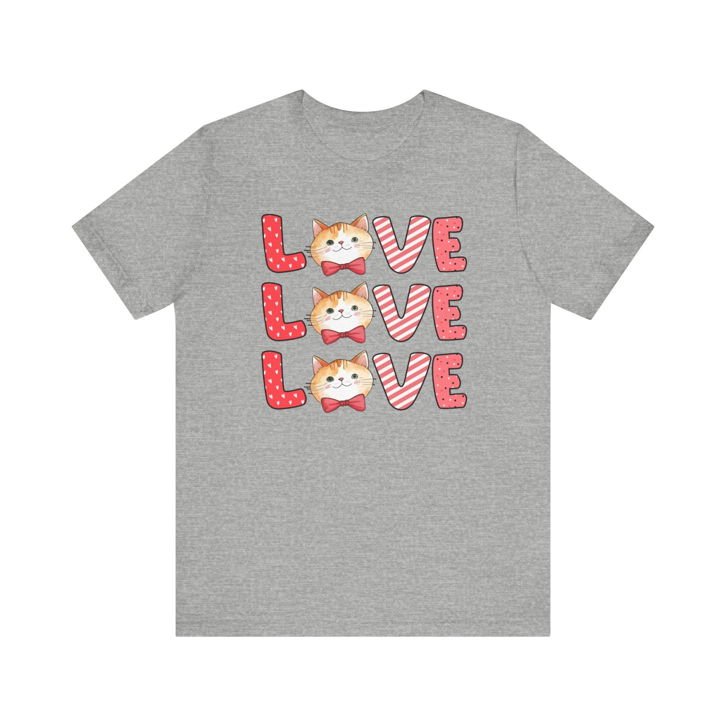 Cute Cat Love Unisex T-Shirt, Love Love Love cat design