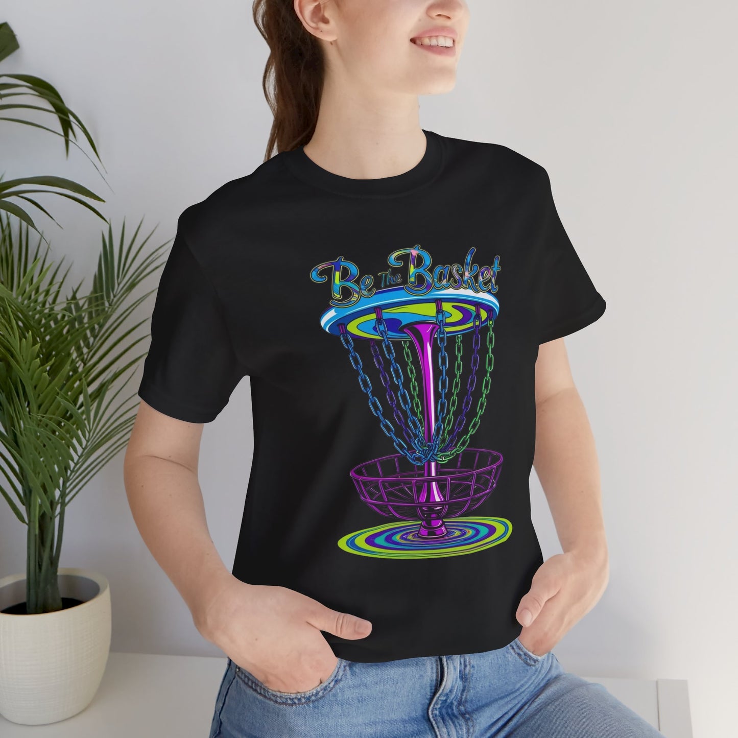 BE THE BASKET Psychedelic Disc Golf Basket Design 6, Unisex T-Shirt, Disc Golf Shirt