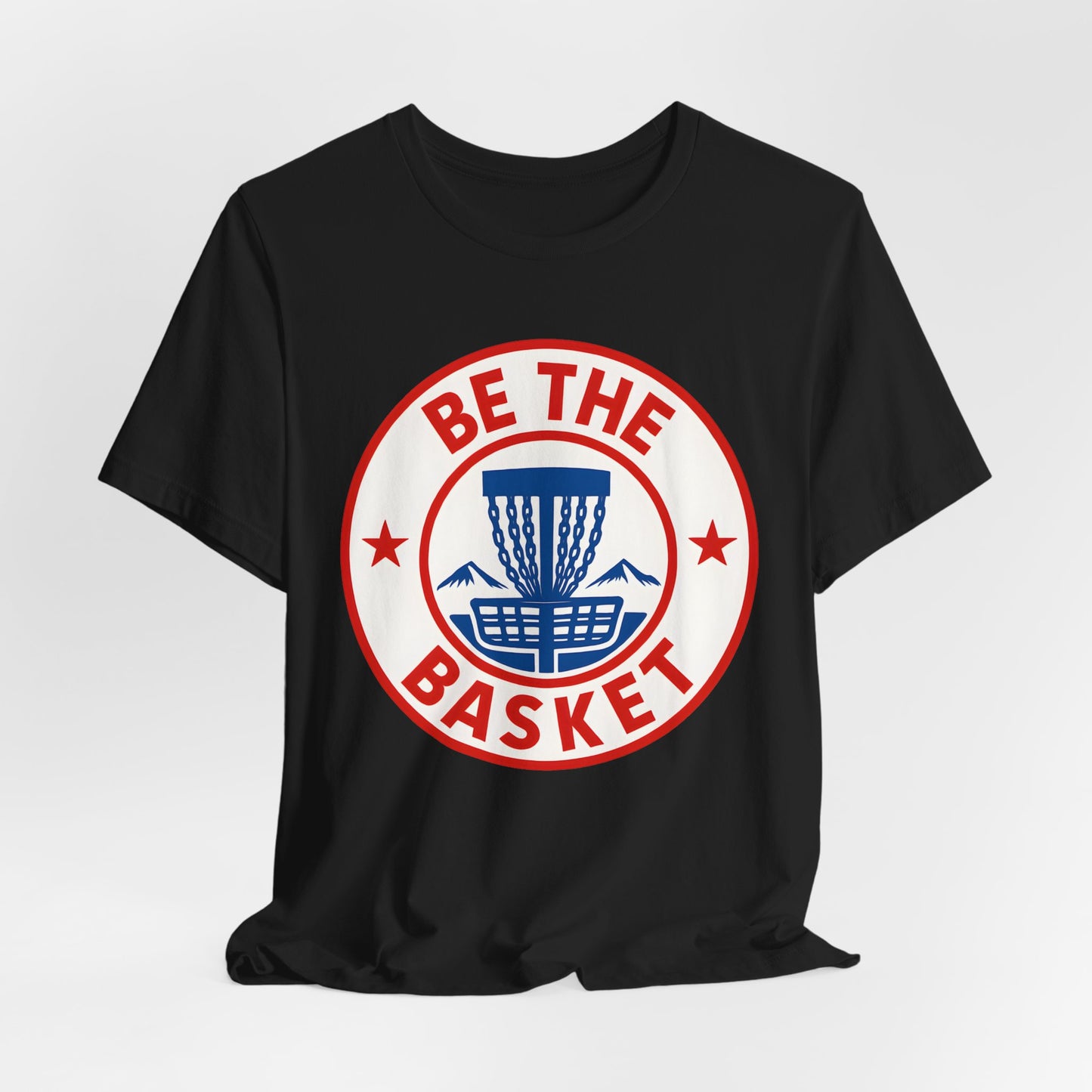BE THE BASKET Disc Golf Badge USA 1, Unisex T-Shirt, Disc Golf Shirt