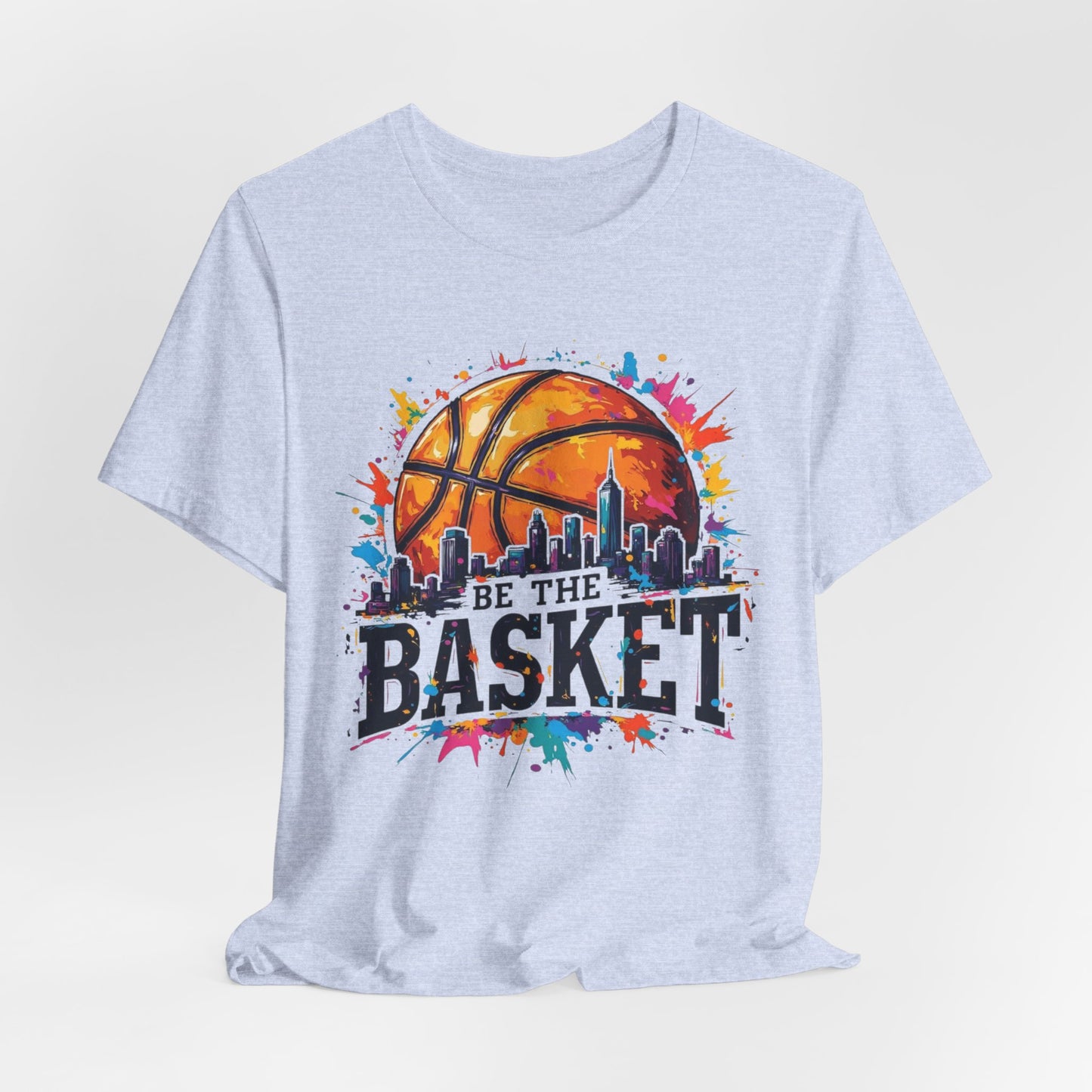 BE THE BASKET Basketball Ball Skyline 1 , Basketball Unisex T-Shirt