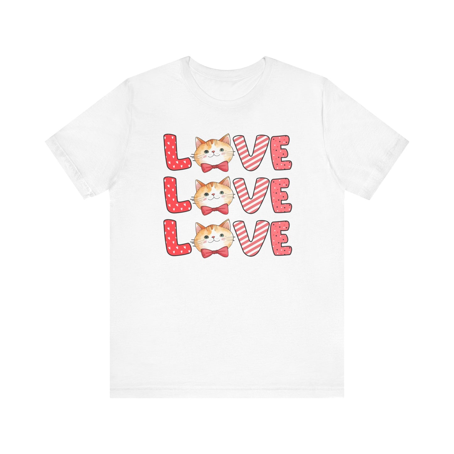 Cute Cat Love Unisex T-Shirt, Love Love Love cat design