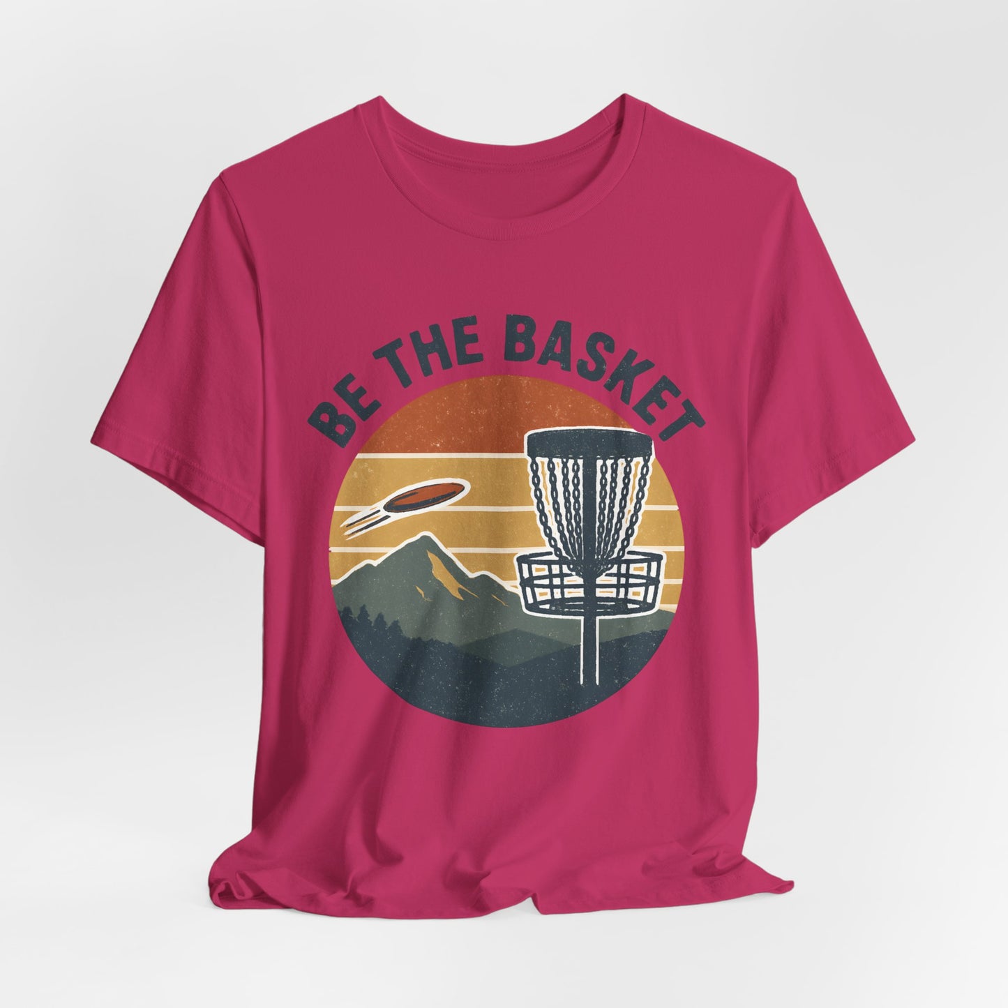 BE THE BASKET Disc Golf Basket Retro Distressed 2, Unisex T-Shirt
