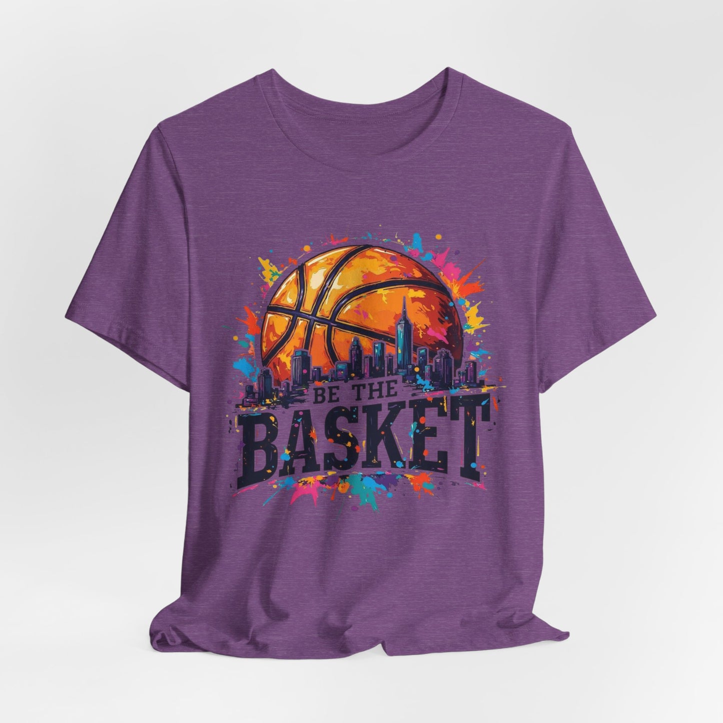 BE THE BASKET Basketball Ball Skyline 1 , Basketball Unisex T-Shirt
