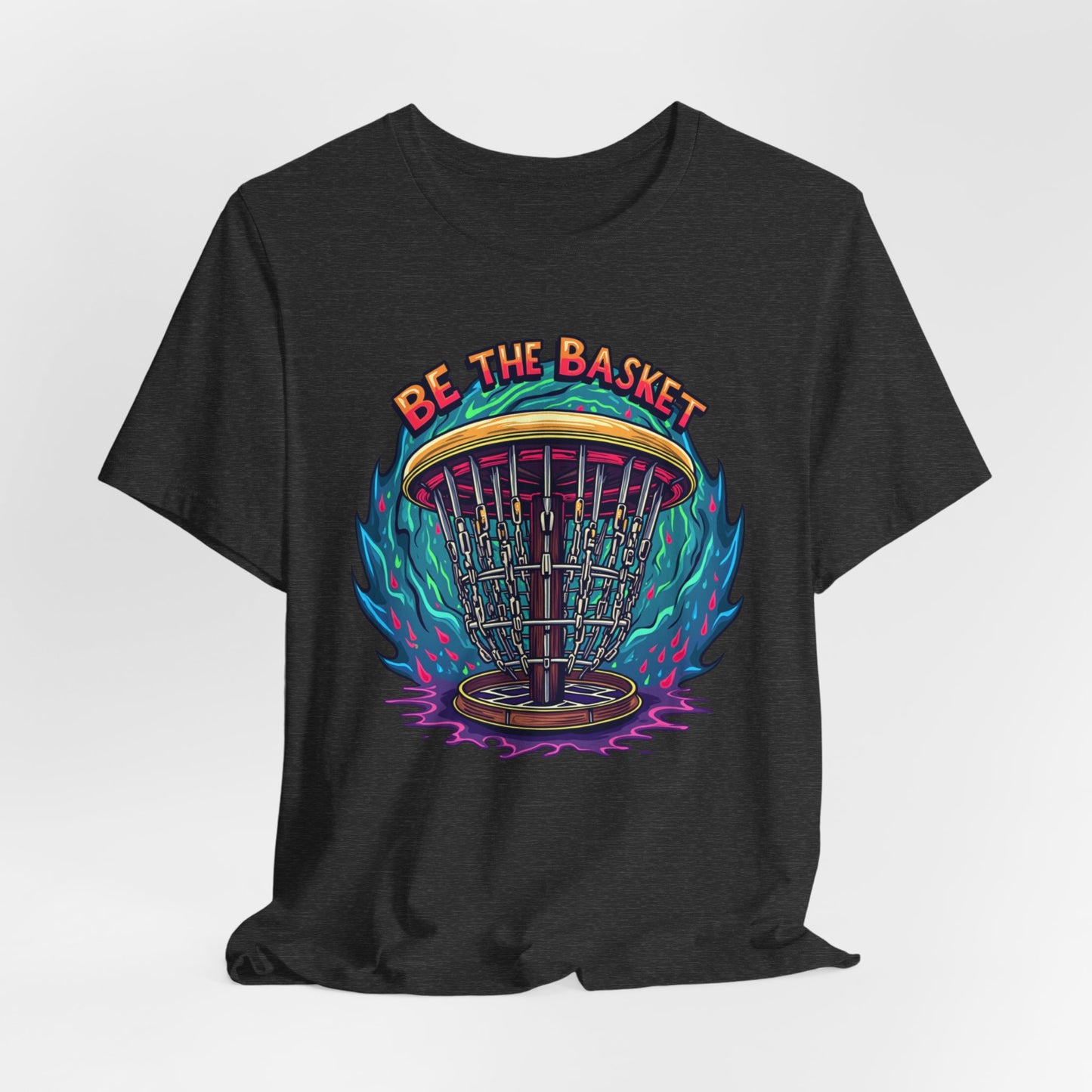 BE THE BASKET Psychedelic Design 1, Unisex T-Shirt, Disc Golf Shirt