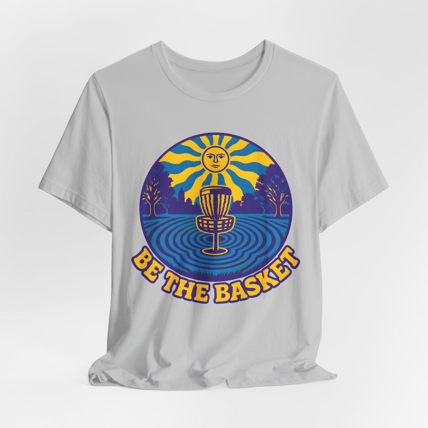 BE THE BASKET Disc Golf Basket Groovy Sun, Disc Golf Unisex T-Shirt