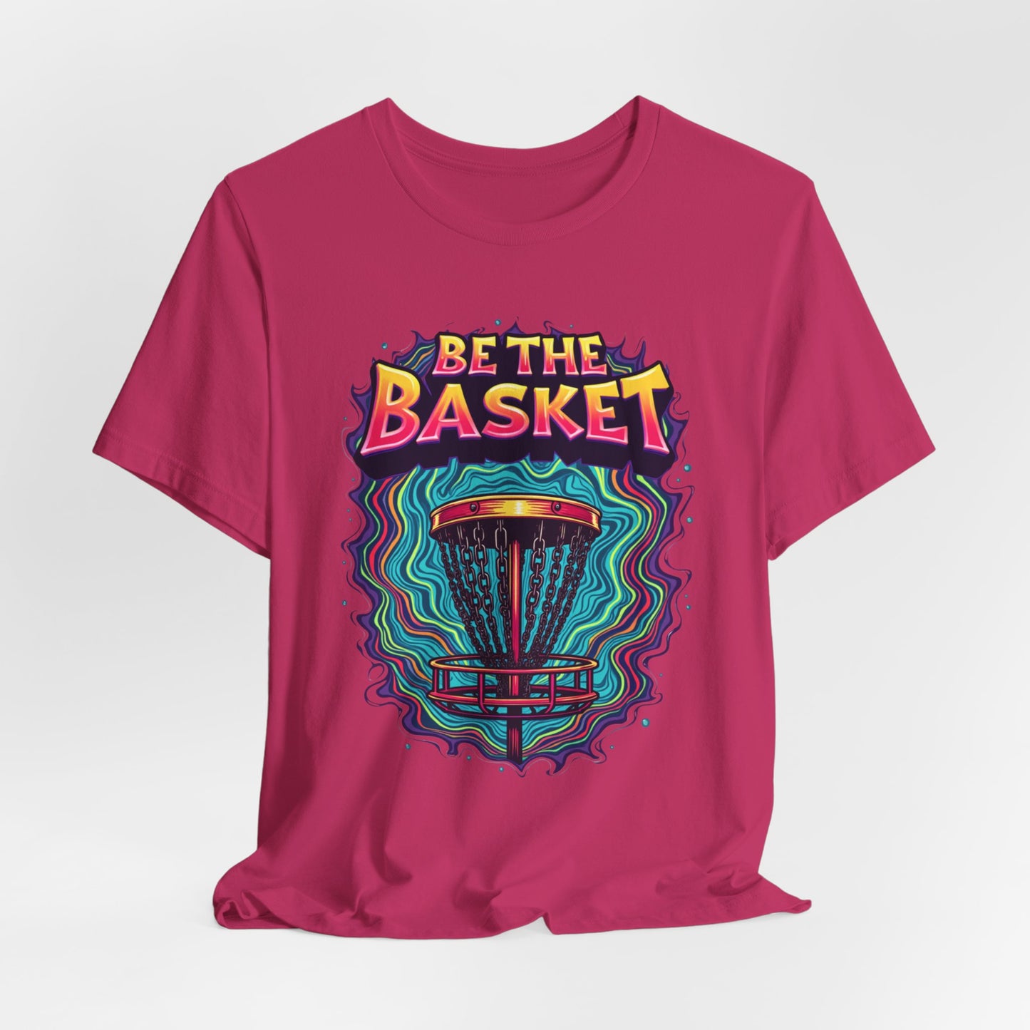 BE THE BASKET Psychedelic Design 4, Unisex T-Shirt, Disc Golf Shirt