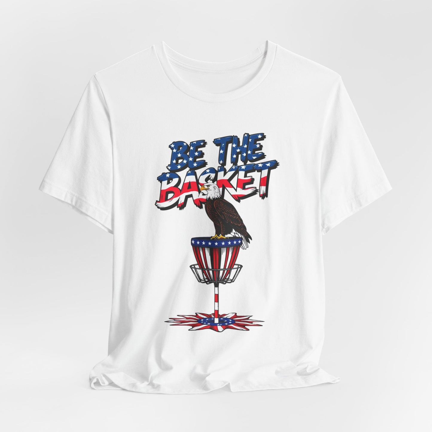 BE THE BASKET Patriotic Disc Golf Eagle Unisex T-Shirt - Perfect for Disc Golf Lovers