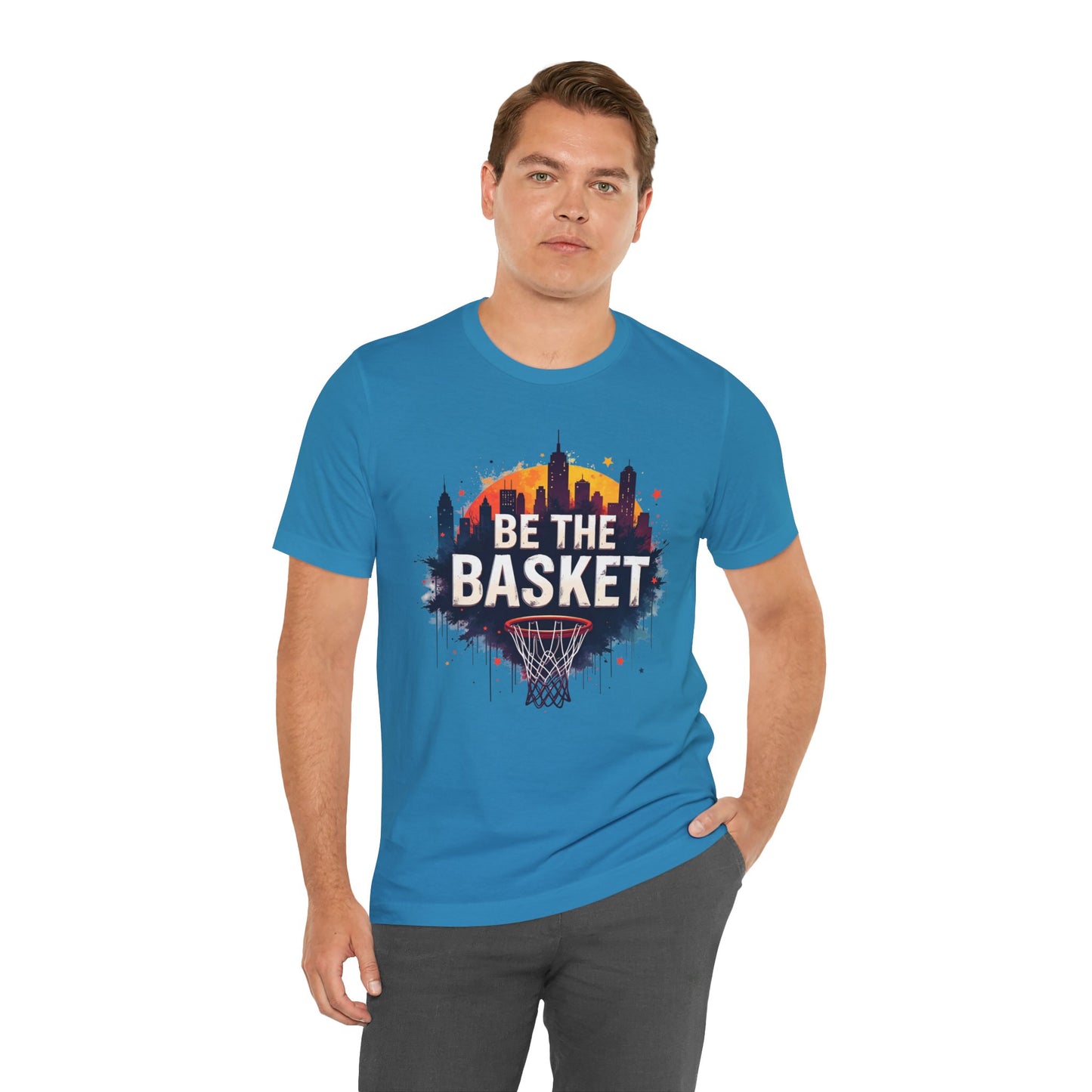 BE THE BASKET Skyline 2 Basketball Unisex T-Shirt, Basketball Shirt