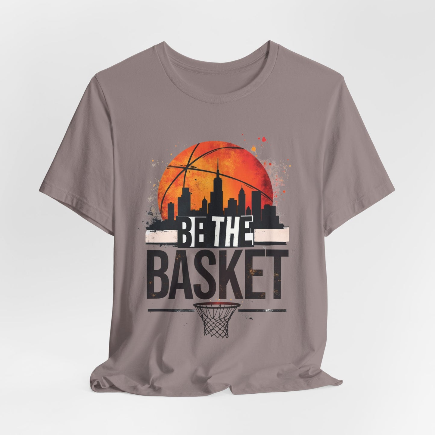 BE THE BASKET Basketball Skyline Sunset 4, Basketball Unisex T-Shirt