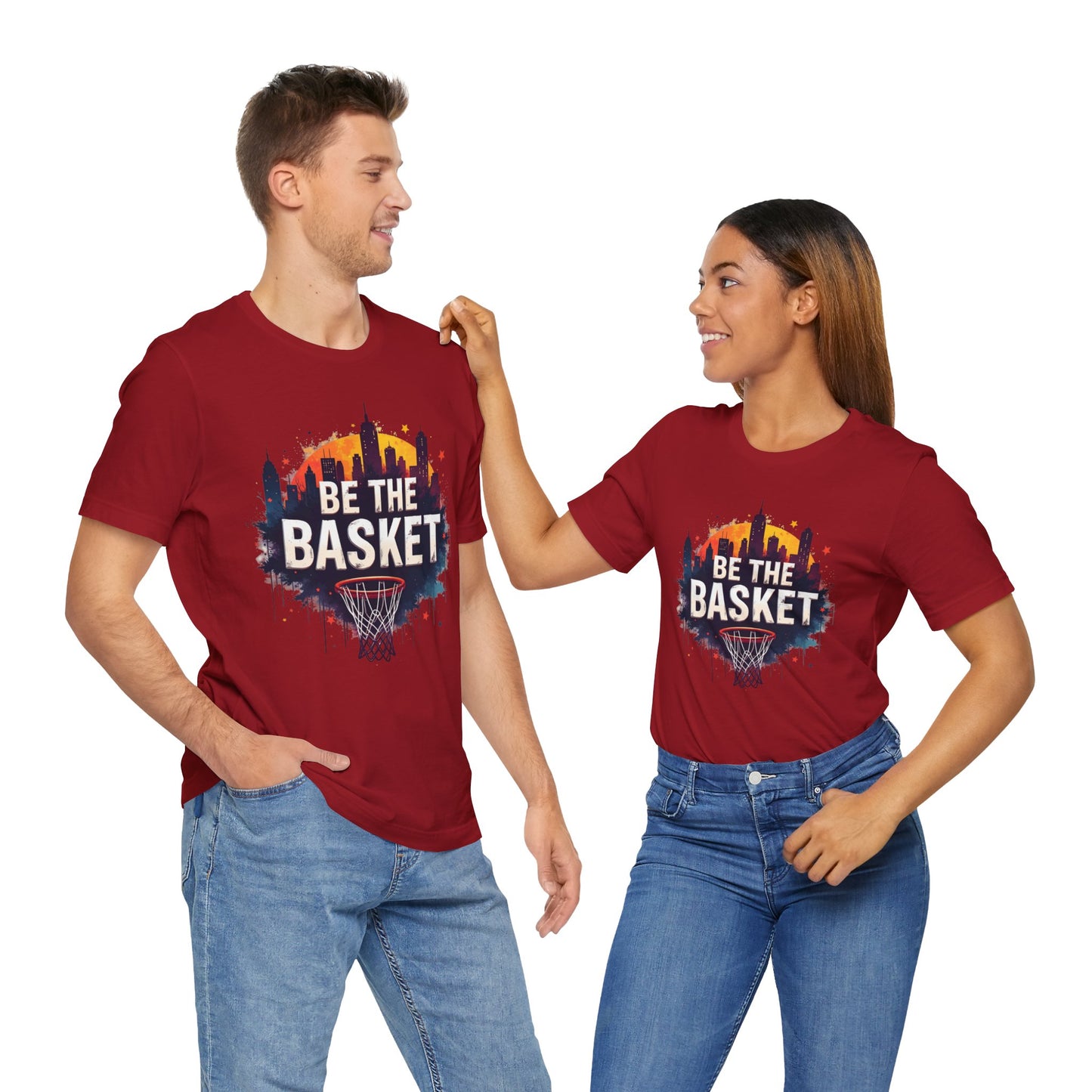 BE THE BASKET Skyline 2 Basketball Unisex T-Shirt, Basketball Shirt