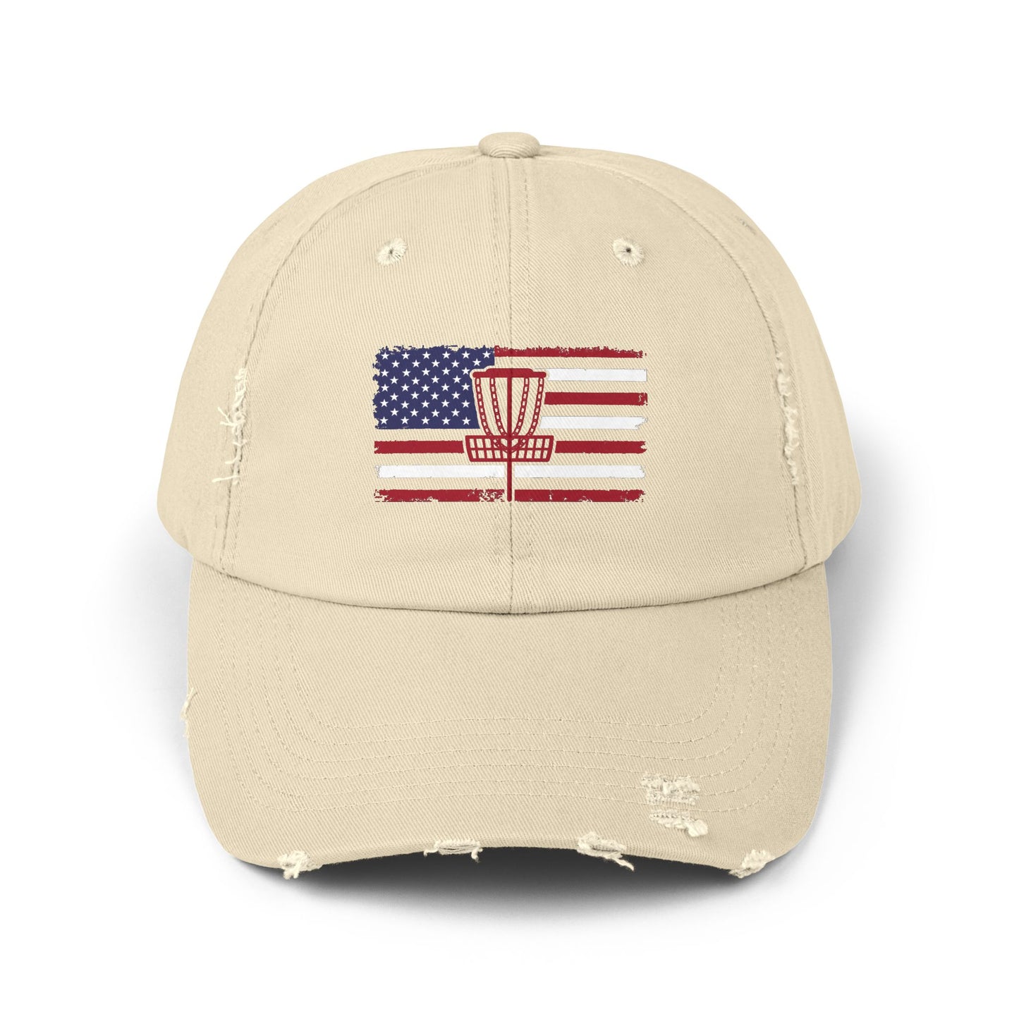 Patriotic America and Disc Golf Distressed Cap, Unisex Baseball Hat,