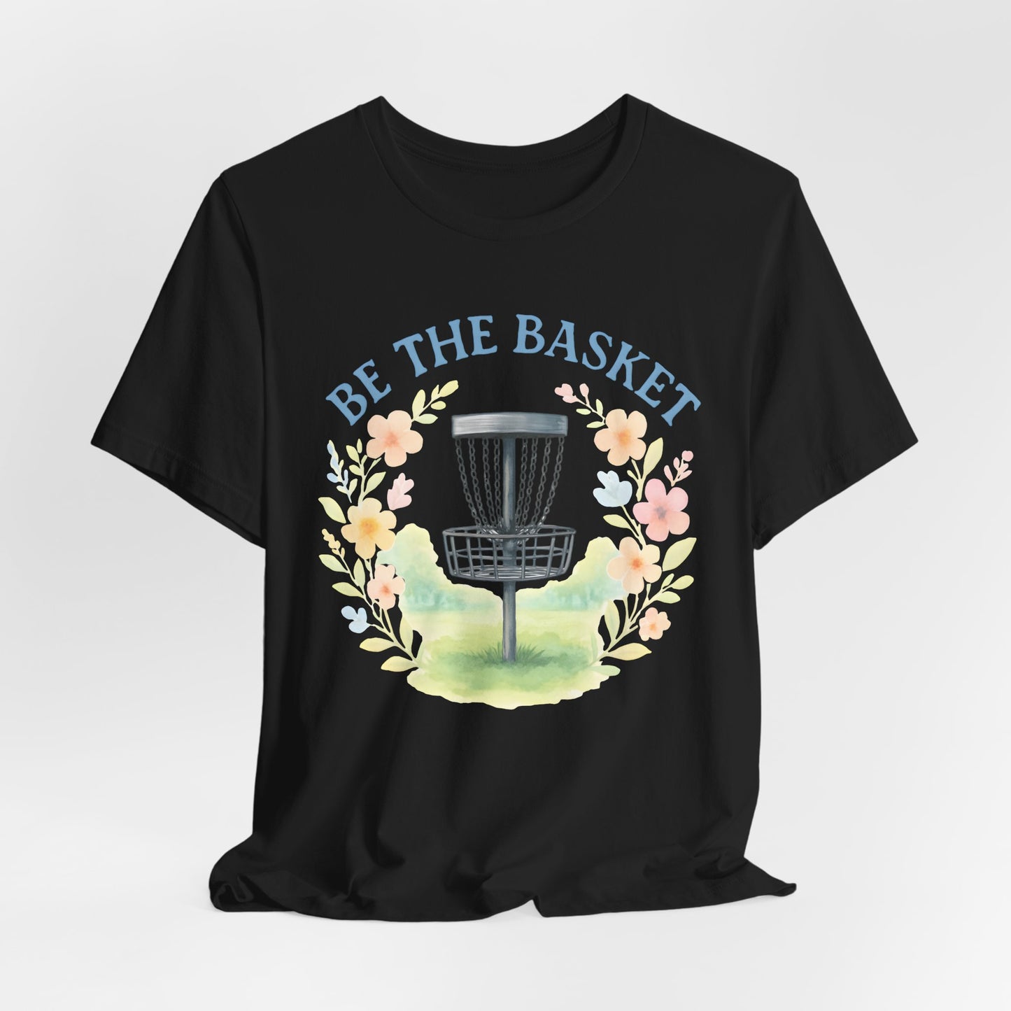 BE THE BASKET Disc Golf Watercolor Flowers, Disc Golf Unisex T-Shirt