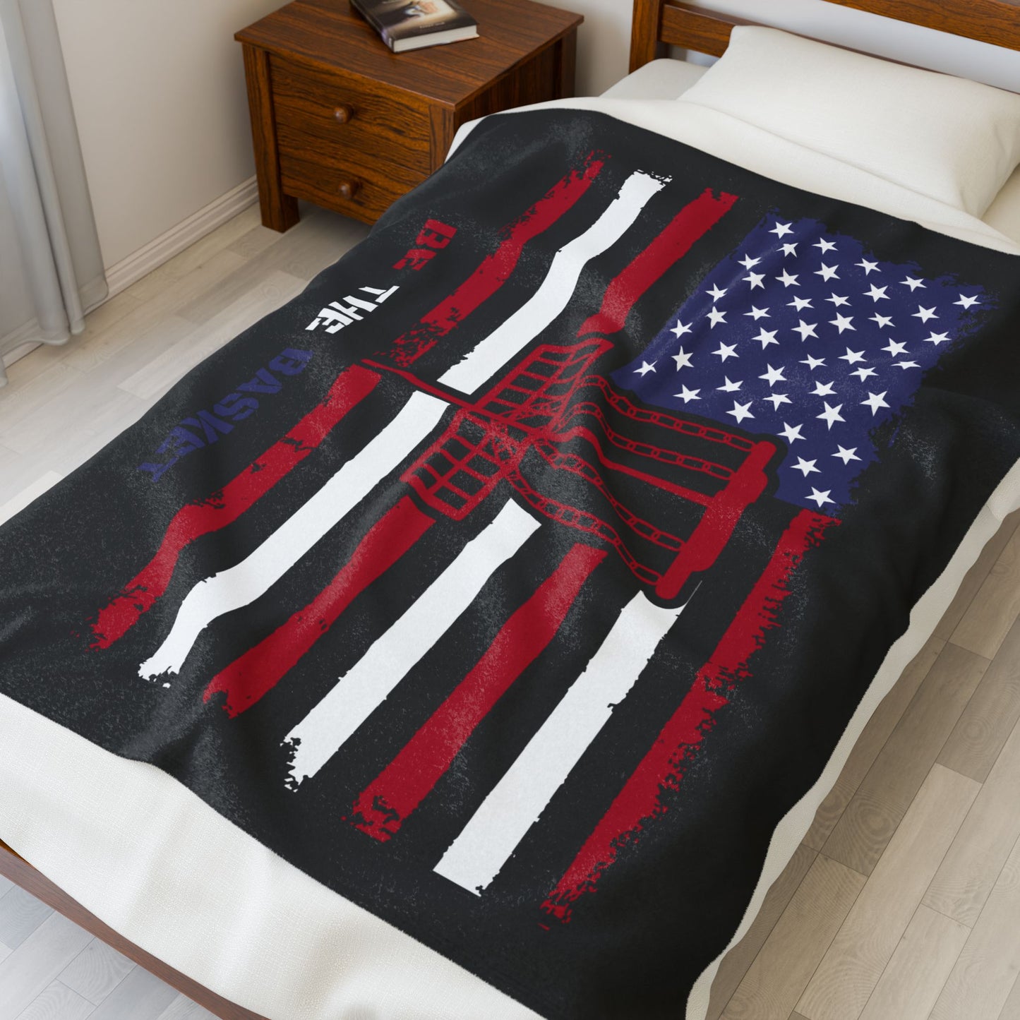PATRIOTIC BE THE BASKET DISC GOLF Velveteen Plush Blanket , Disc Golf Blanket