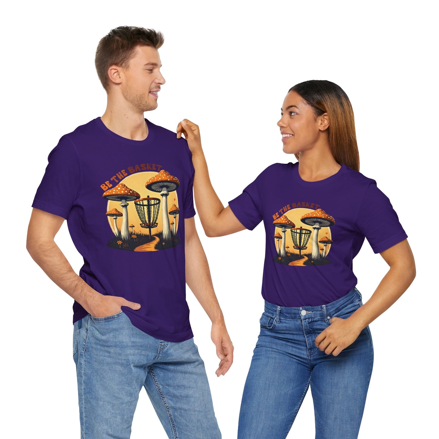 BE THE BASKET Disc Golf Mushrooms Design 1, Unisex Softstyle T-shirt, Disc Golf Shirt