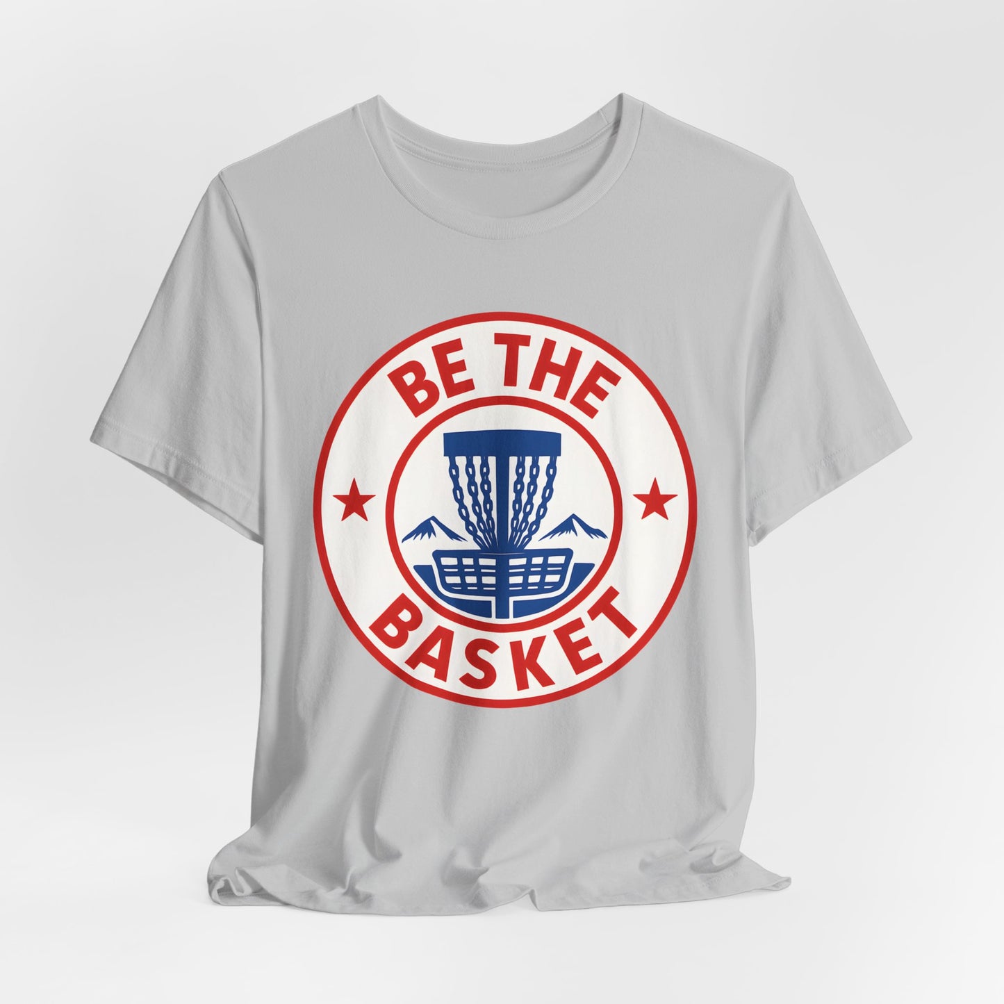 BE THE BASKET Disc Golf Badge USA 1, Unisex T-Shirt, Disc Golf Shirt