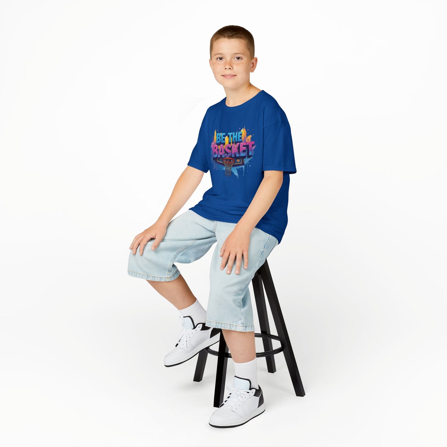 BE THE BASKET Kid's Disc Golf Cityscape 3 Design, Unisex Disc Golf T-Shirt