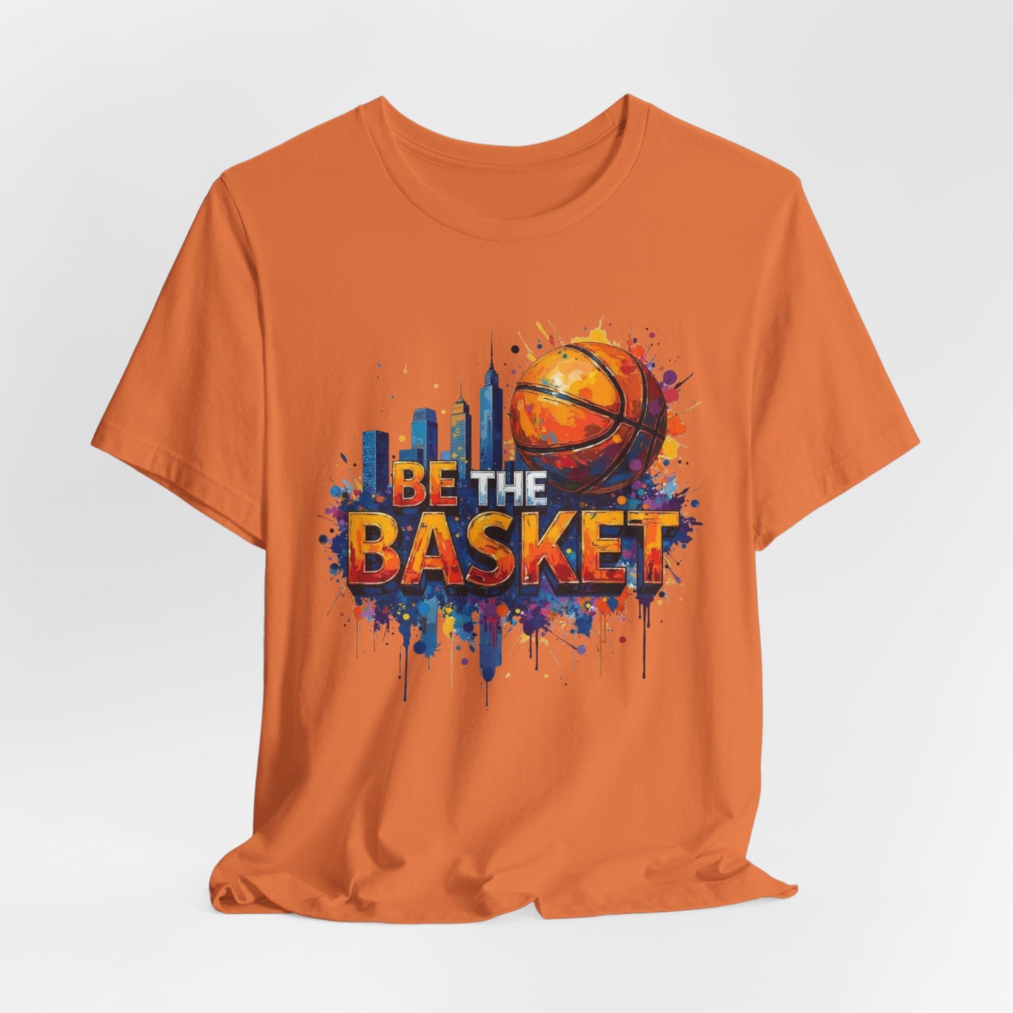 BE THE BASKET Basketball Ball Skyline 4, Basketball Unisex T-Shirt