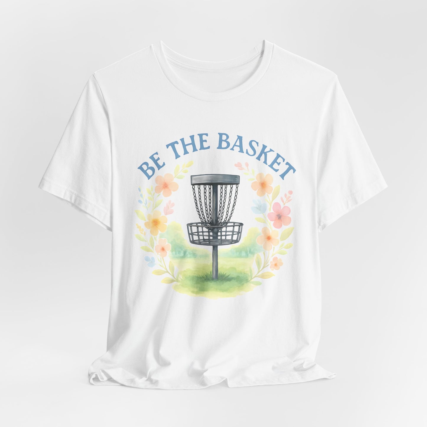 BE THE BASKET Disc Golf Watercolor Flowers, Disc Golf Unisex T-Shirt
