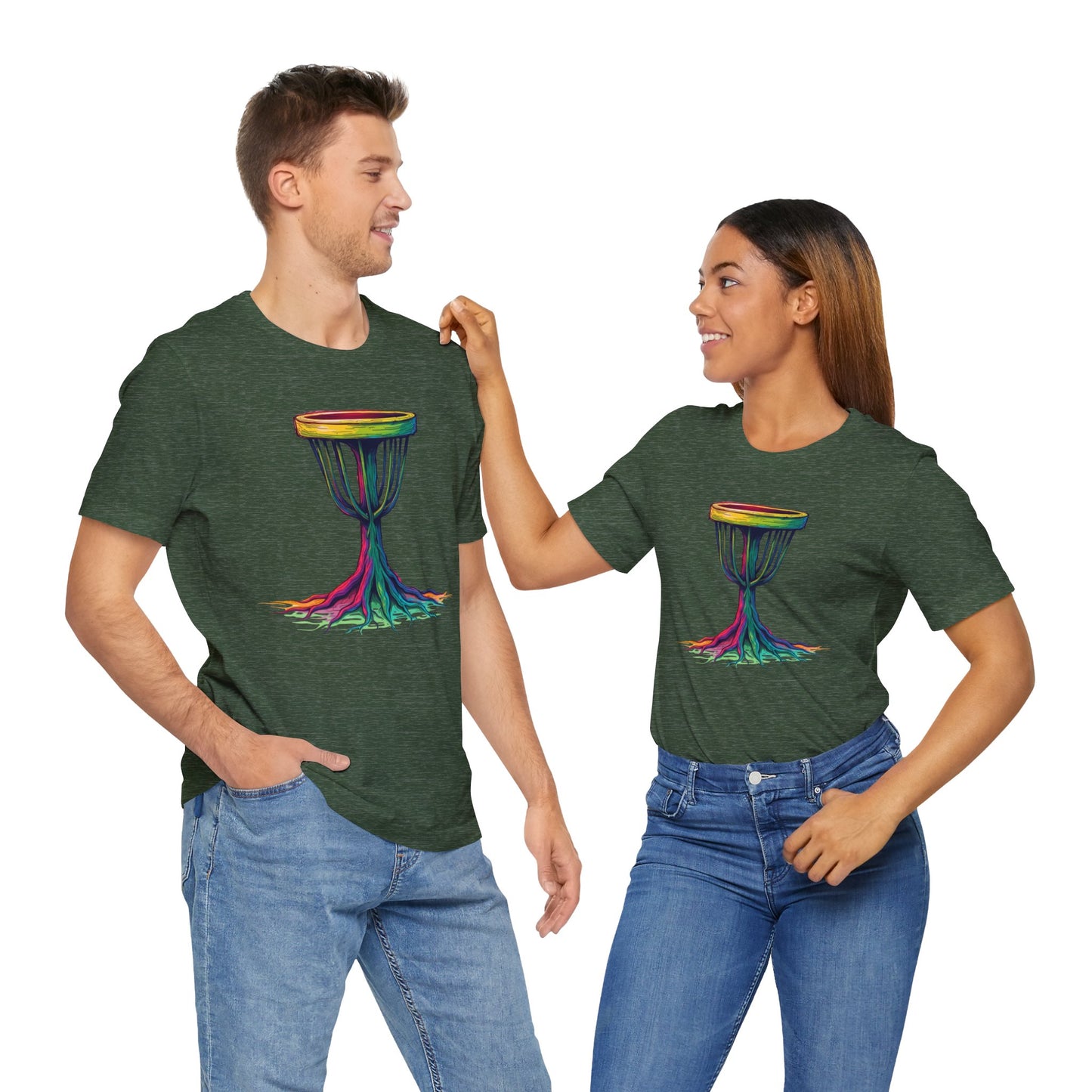 Disc Golf Tree of Life Design 1 Unisex T-Shirt, Happy Feel-Good Disc Golf Shirt