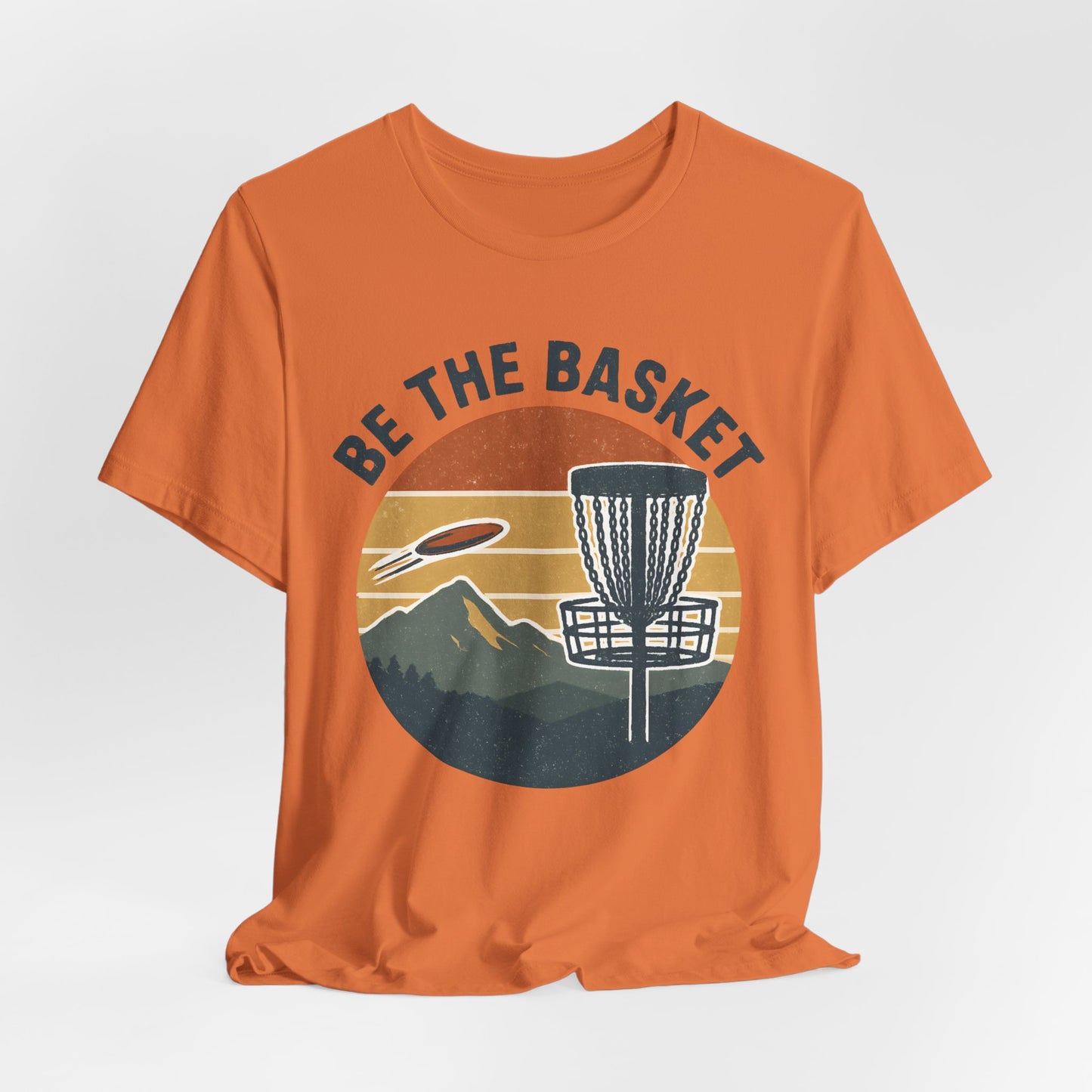 BE THE BASKET Disc Golf Basket Retro Distressed 2, Unisex T-Shirt