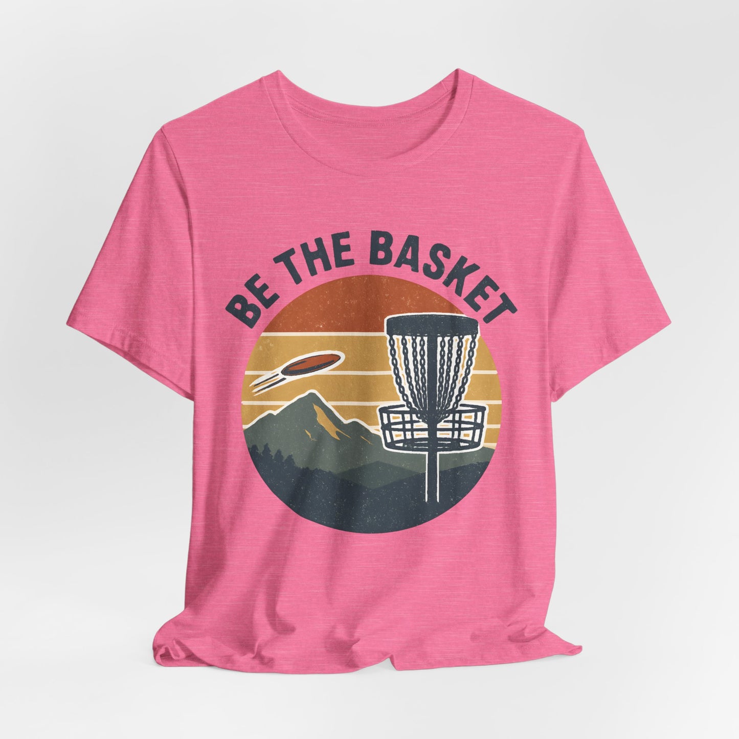 BE THE BASKET Disc Golf Basket Retro Distressed 2, Unisex T-Shirt