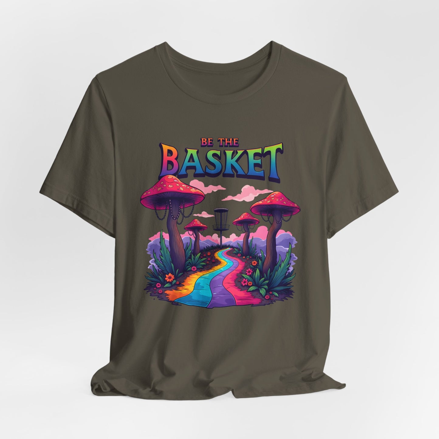 BE THE BASKET Disc Golf Mushroom 2 Unisex T-Shirt, Disc Golf Shirt