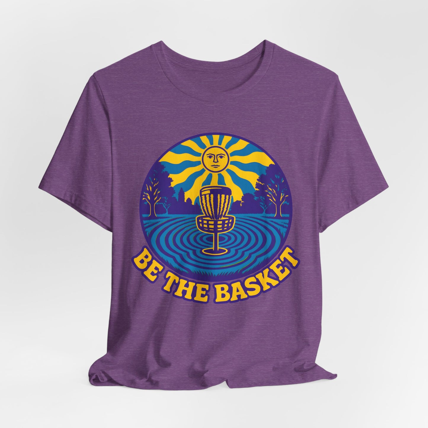 BE THE BASKET Disc Golf Basket Groovy Sun, Disc Golf Unisex T-Shirt