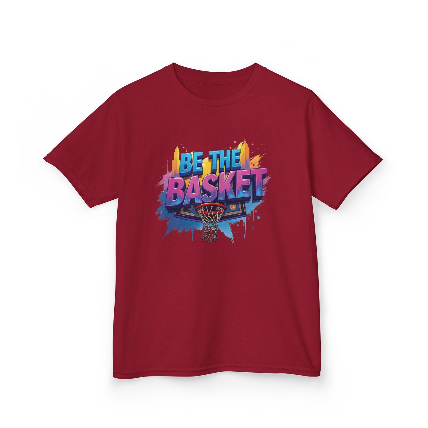 BE THE BASKET Kid's Disc Golf Cityscape 3 Design, Unisex Disc Golf T-Shirt