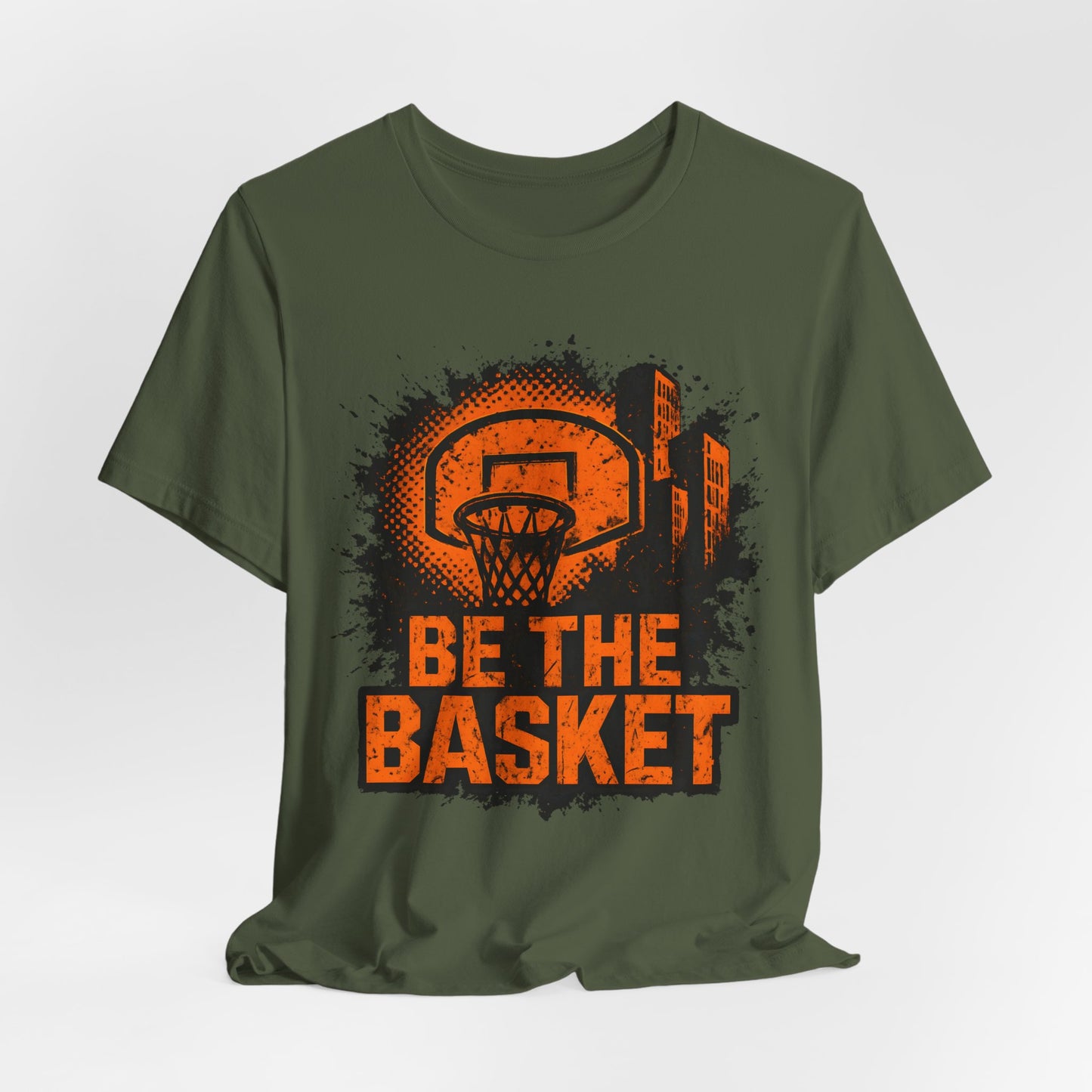 BE THE BASKET Basketball Goal Distressed Orange, Basketball Unisex T-Shirt