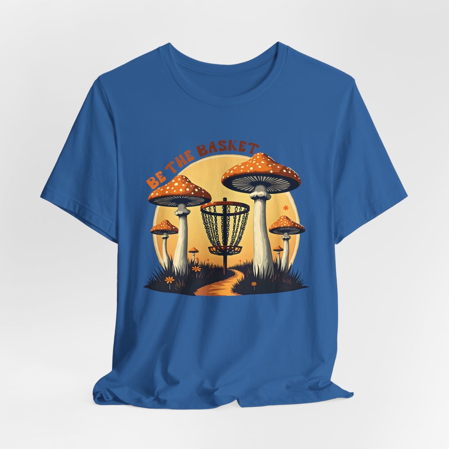 BE THE BASKET Disc Golf Mushrooms Design 1, Unisex Softstyle T-shirt, Disc Golf Shirt